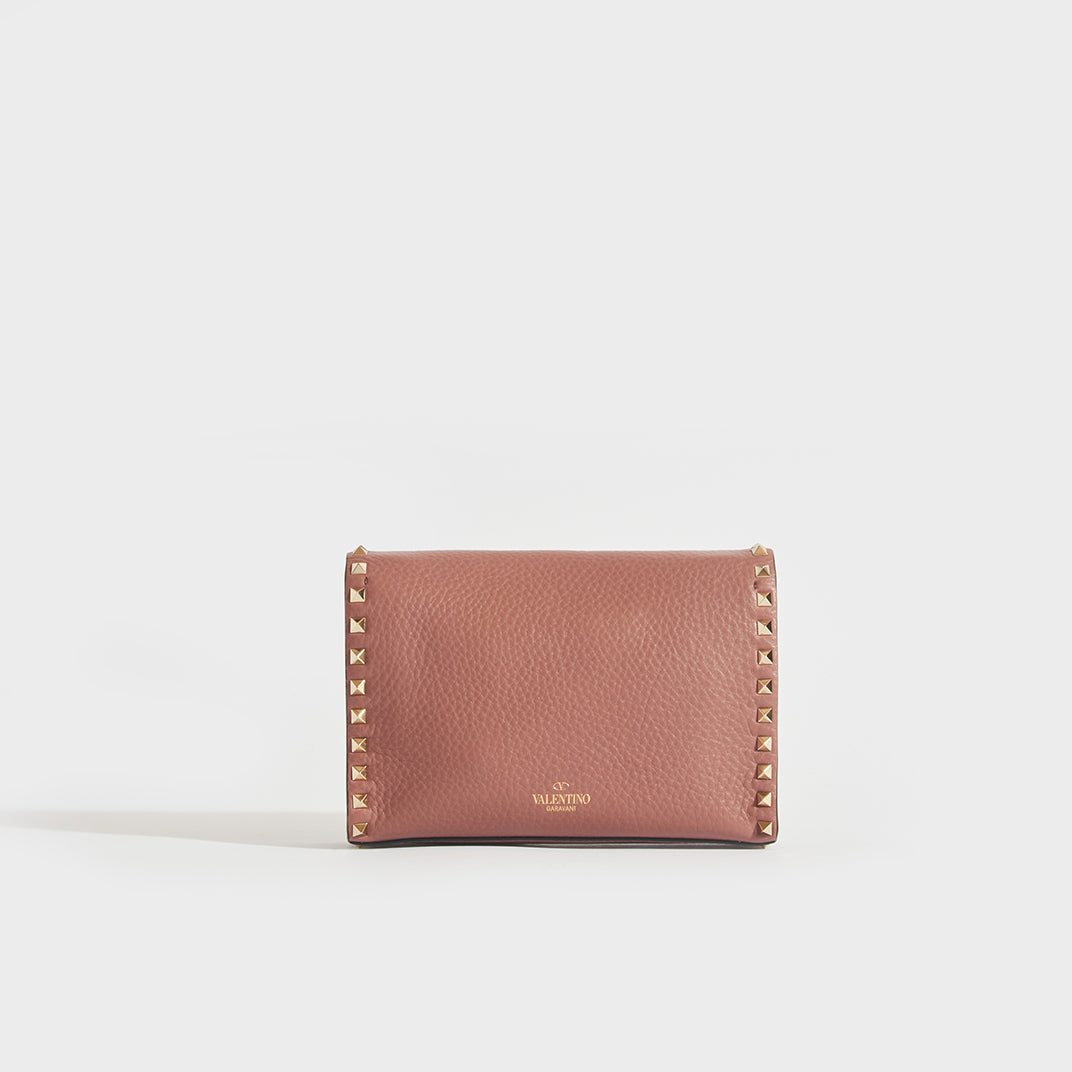 Valentino Rockstud V-Flap Pouch Clutch Bag