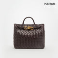 Small Andiamo Intrecciato Leather Bag in Fondant