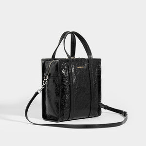 Side view of the BALENCIAGA Bazar XS Textured Leather Tote