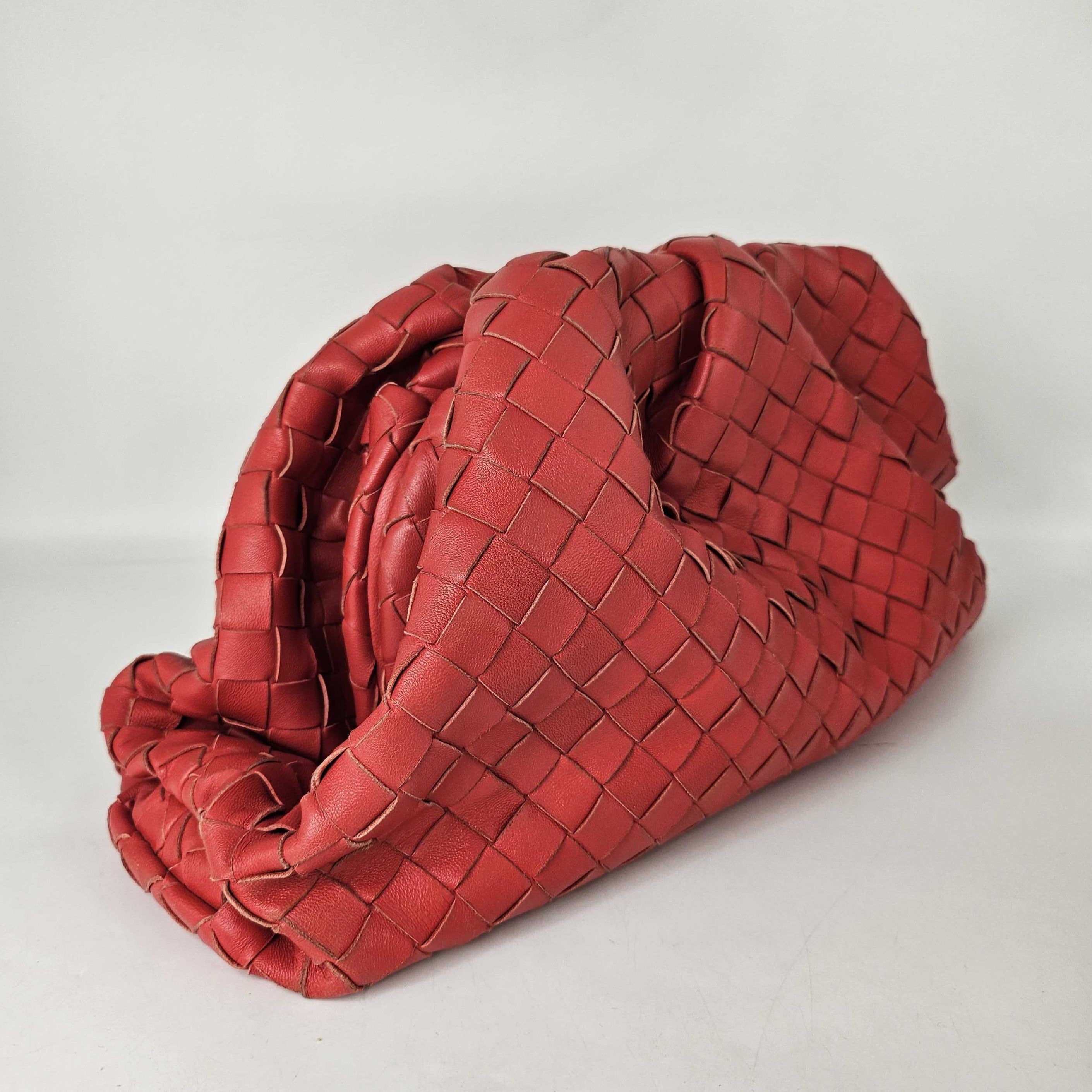 The Pouch Intrecciato Leather Clutch in Red [ReSale]