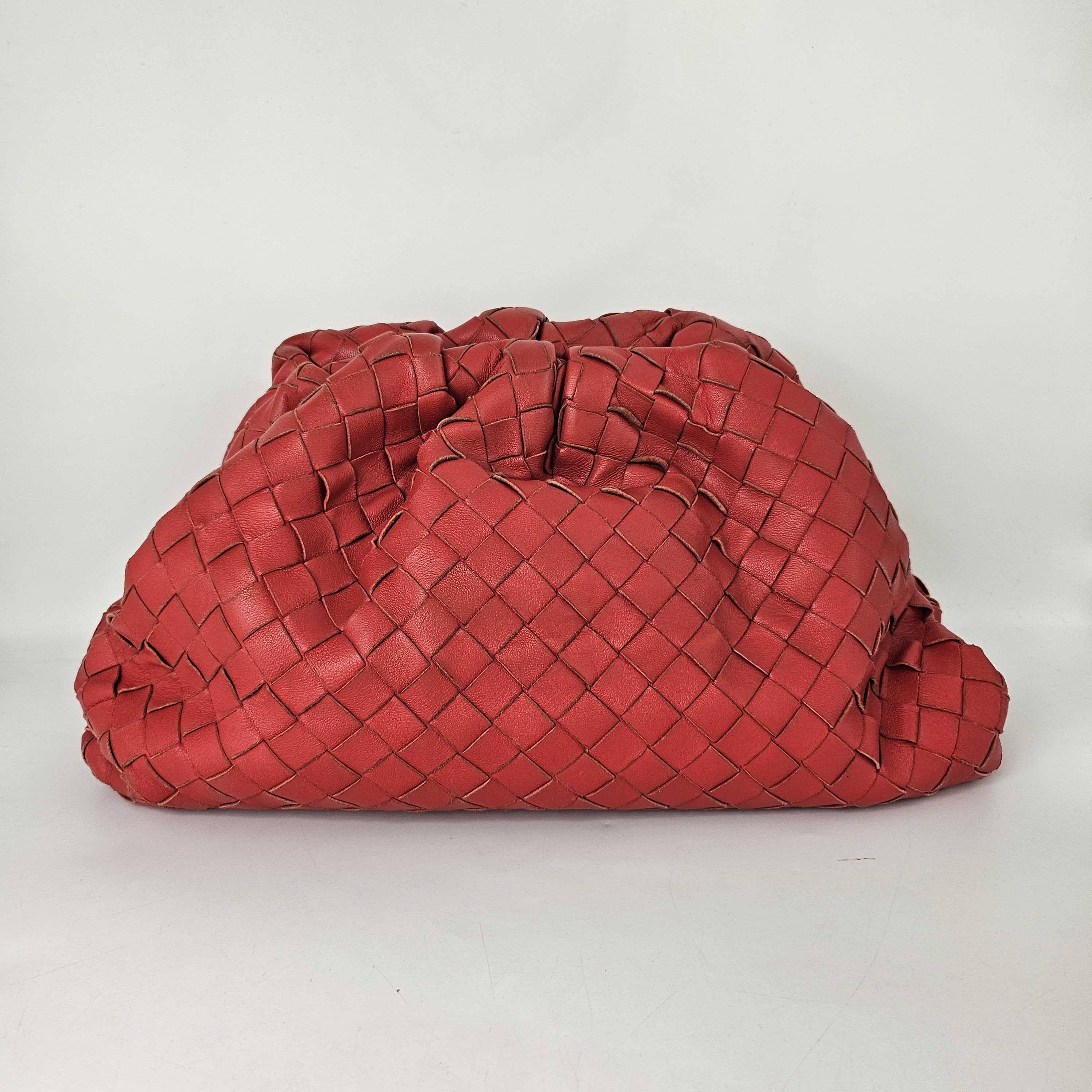 The Pouch Intrecciato Leather Clutch in Red [ReSale]
