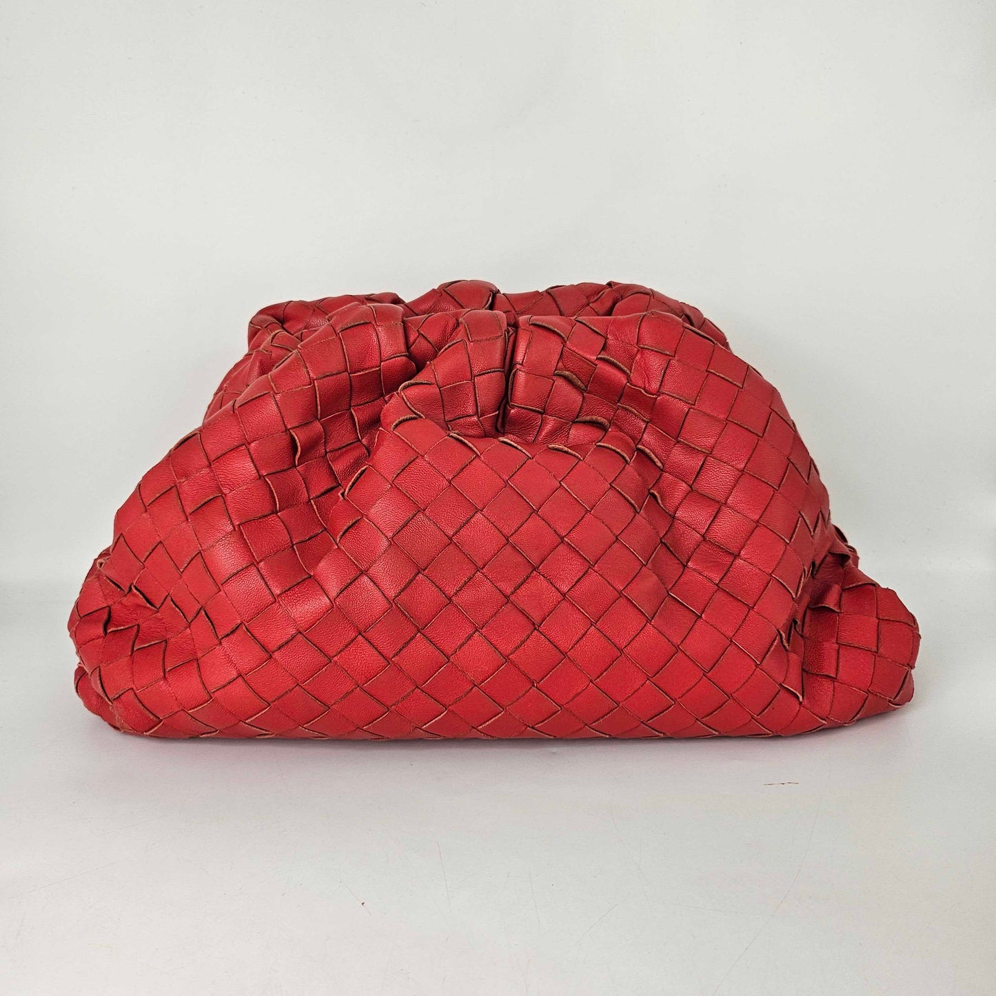 The Pouch Intrecciato Leather Clutch in Red [ReSale]