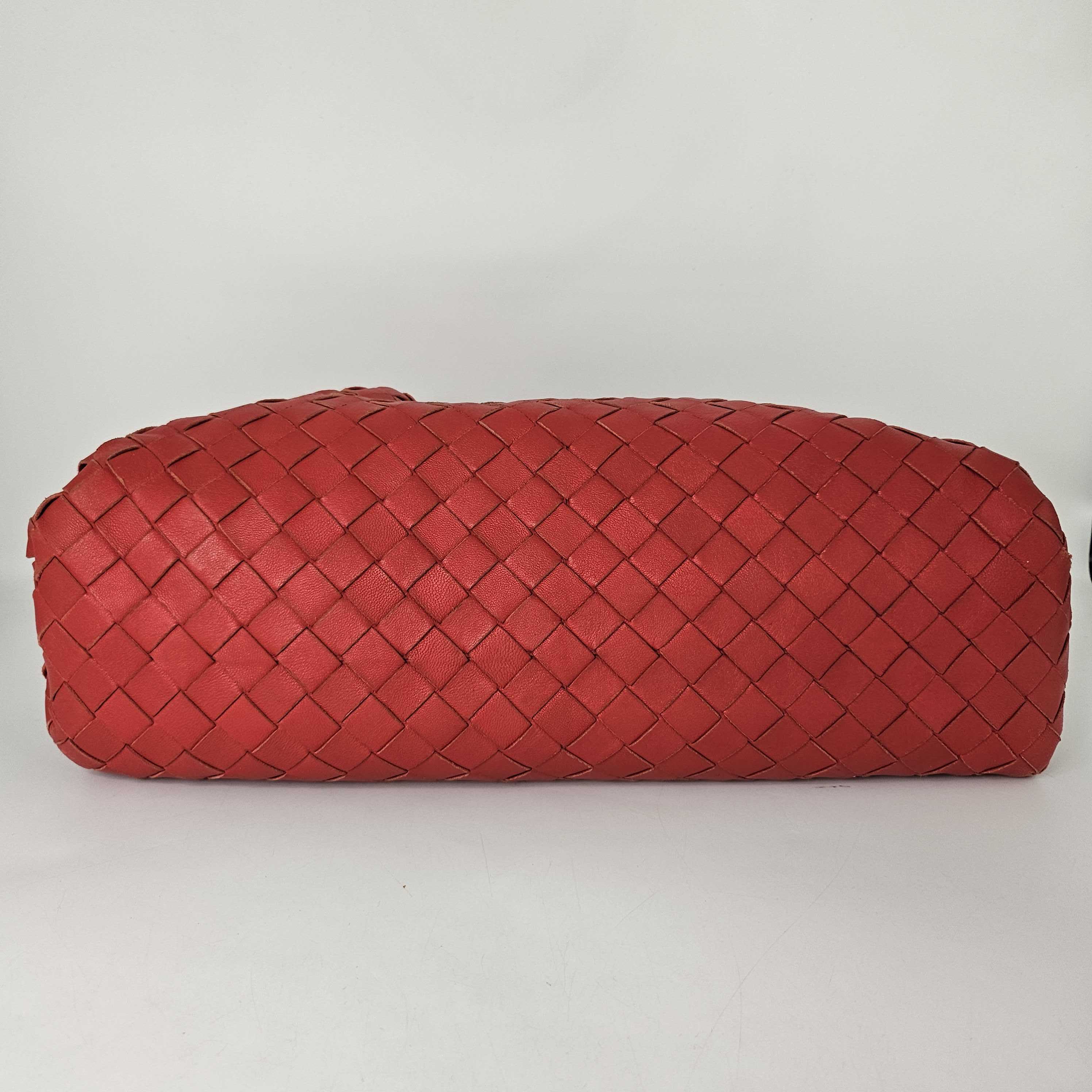 The Pouch Intrecciato Leather Clutch in Red [ReSale]