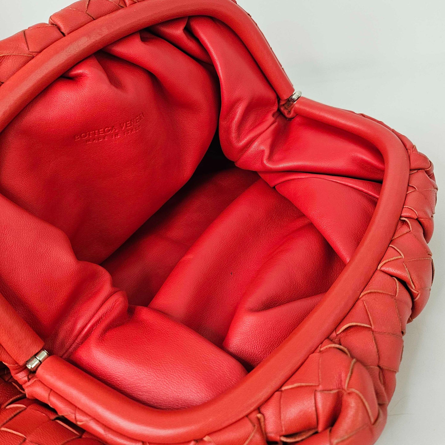 The Pouch Intrecciato Leather Clutch in Red [ReSale]