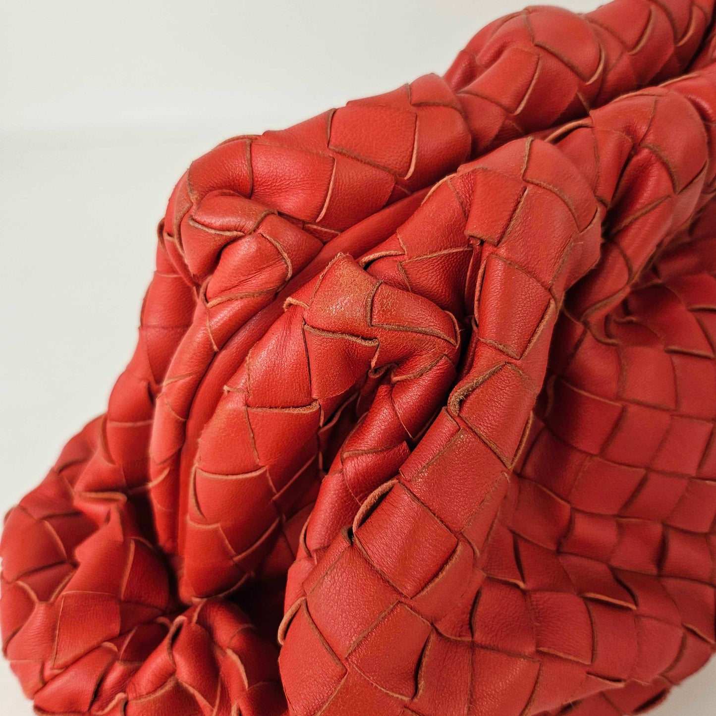 The Pouch Intrecciato Leather Clutch in Red [ReSale]