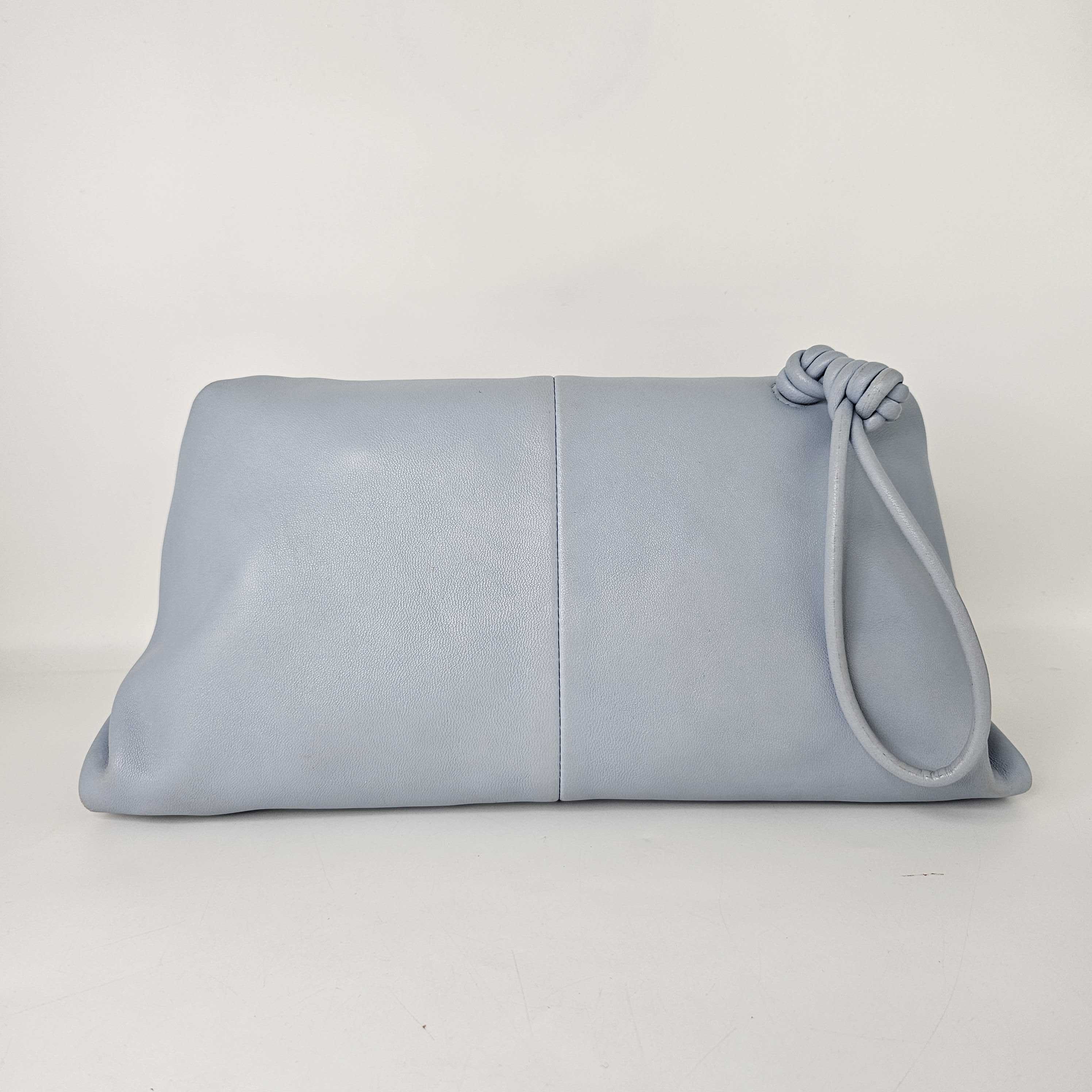 The Trine Leather Clutch in Ice [ReSale]