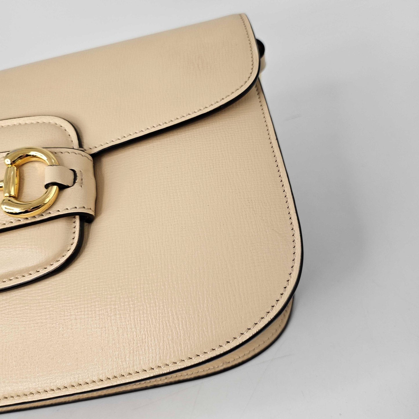 Horsebit 1955 Leather Shoulder Bag in Bubble Tea [ReSale]