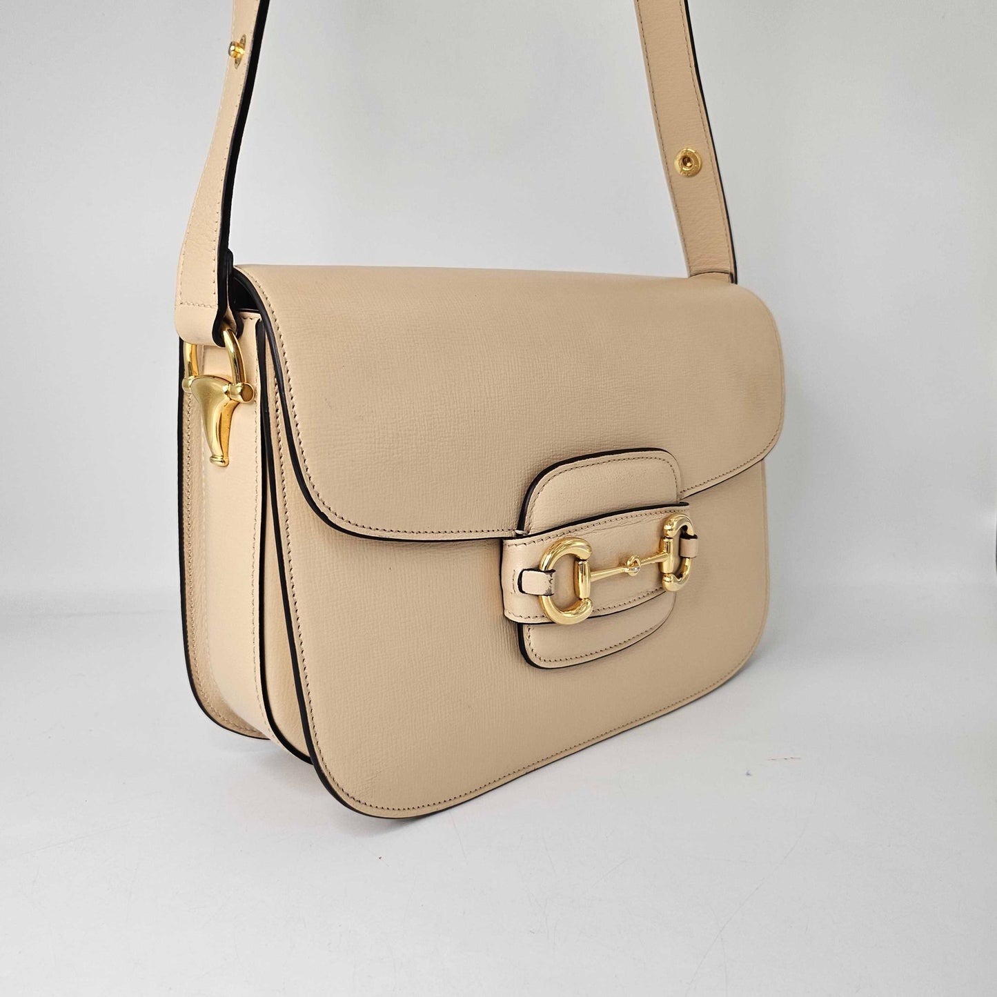 Horsebit 1955 Leather Shoulder Bag in Bubble Tea [ReSale]