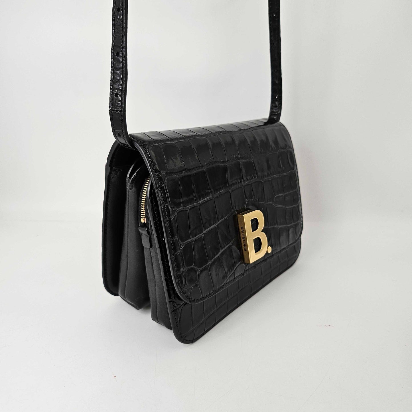 B Small Embossed Crossbody Bag in Black [ReSale]