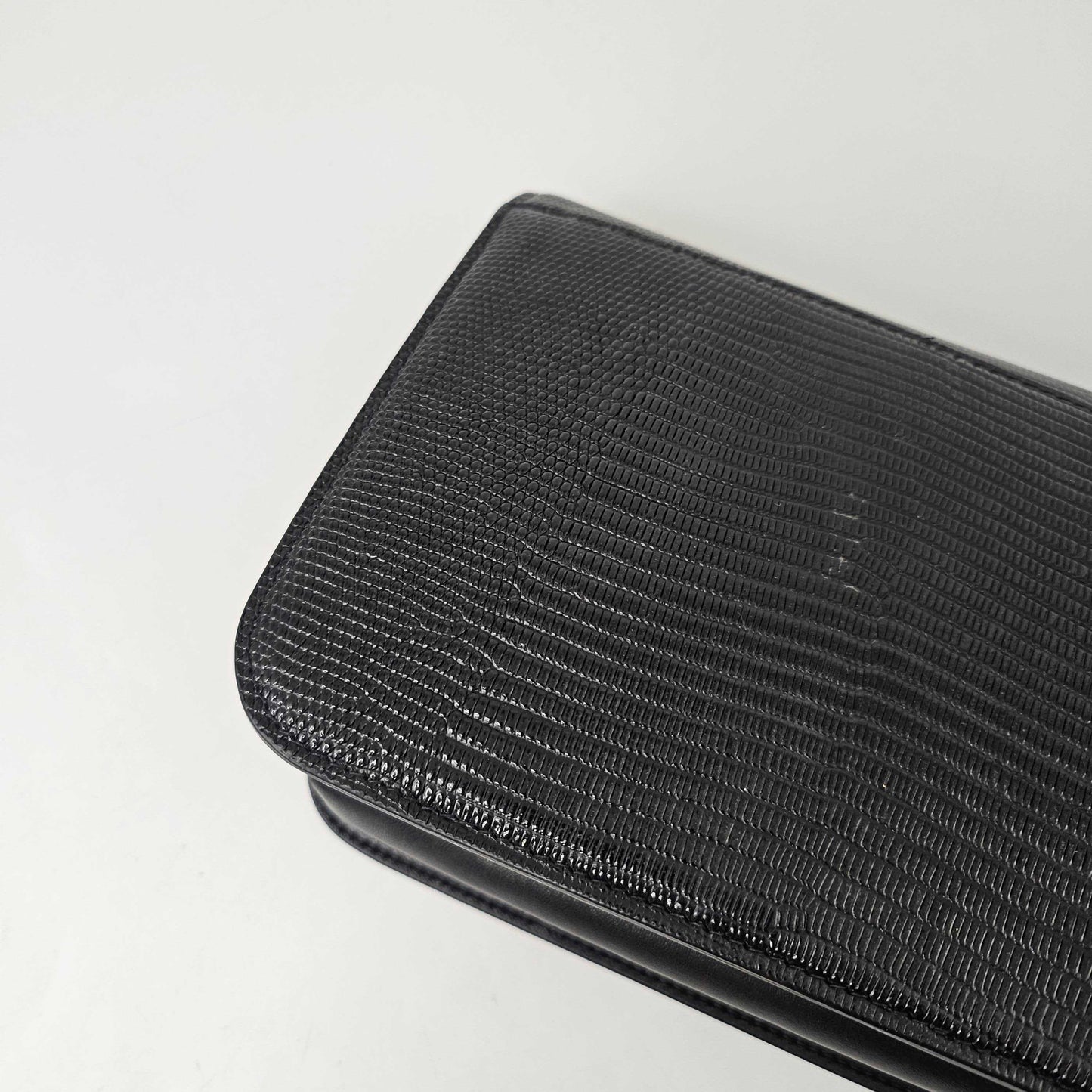 B Small Lizard Effect Cross-body Bag in Black [ReSale]