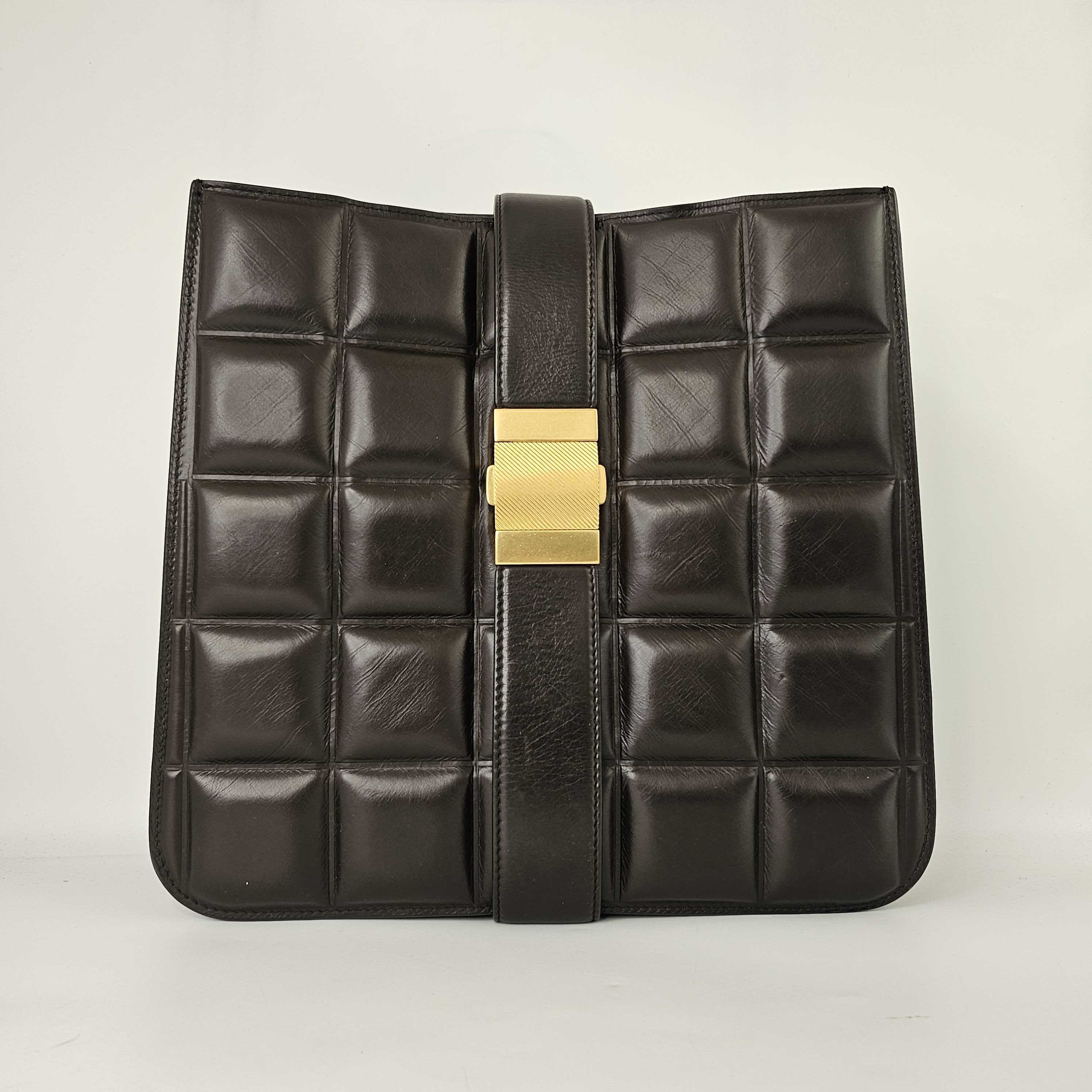 The Padded Marie Leather Shoulder Bag in Fondente [ReSale]