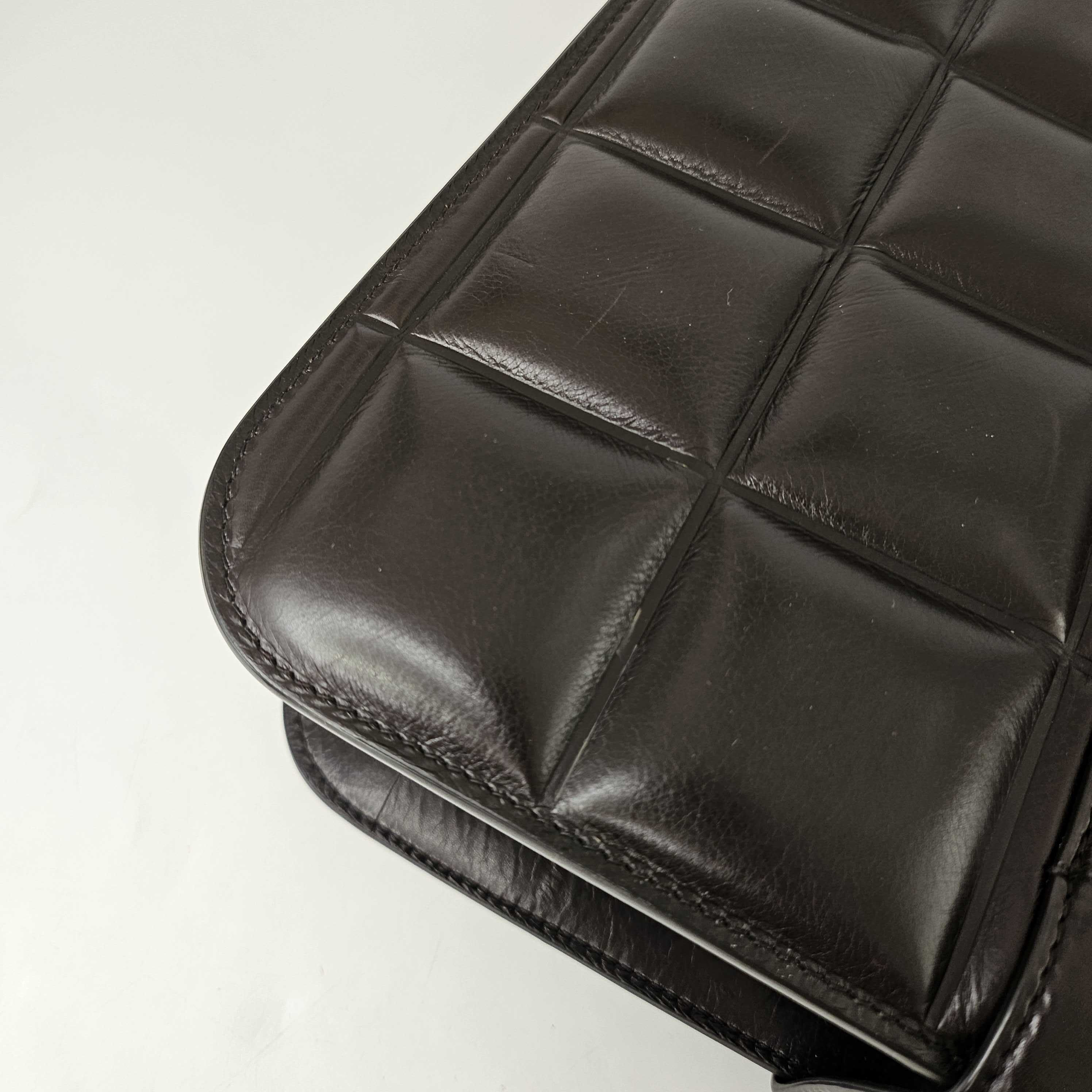 The Padded Marie Leather Shoulder Bag in Fondente [ReSale]