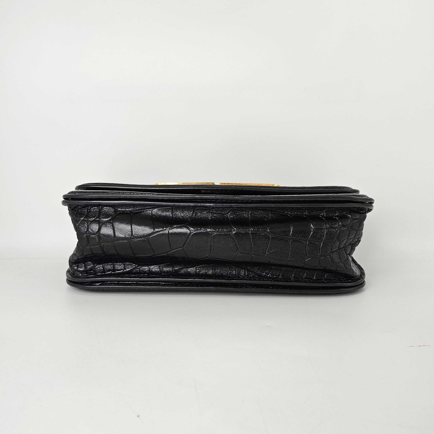 Gossip Small Croc-Effect Leather Shoulder Bag in Black [ReSale]