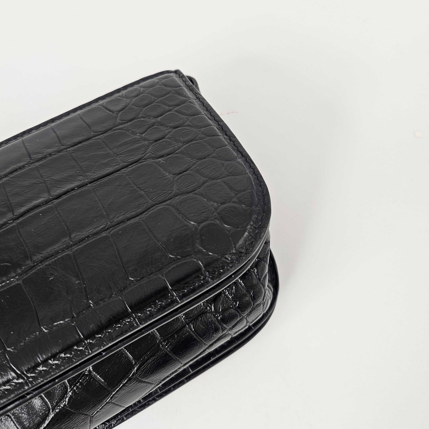Gossip Small Croc-Effect Leather Shoulder Bag in Black [ReSale]