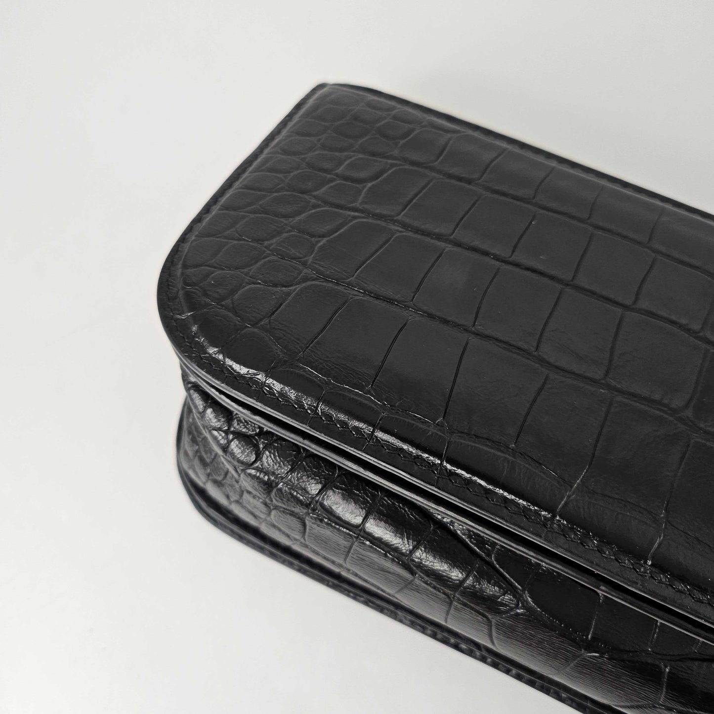 Gossip Small Croc-Effect Leather Shoulder Bag in Black [ReSale]