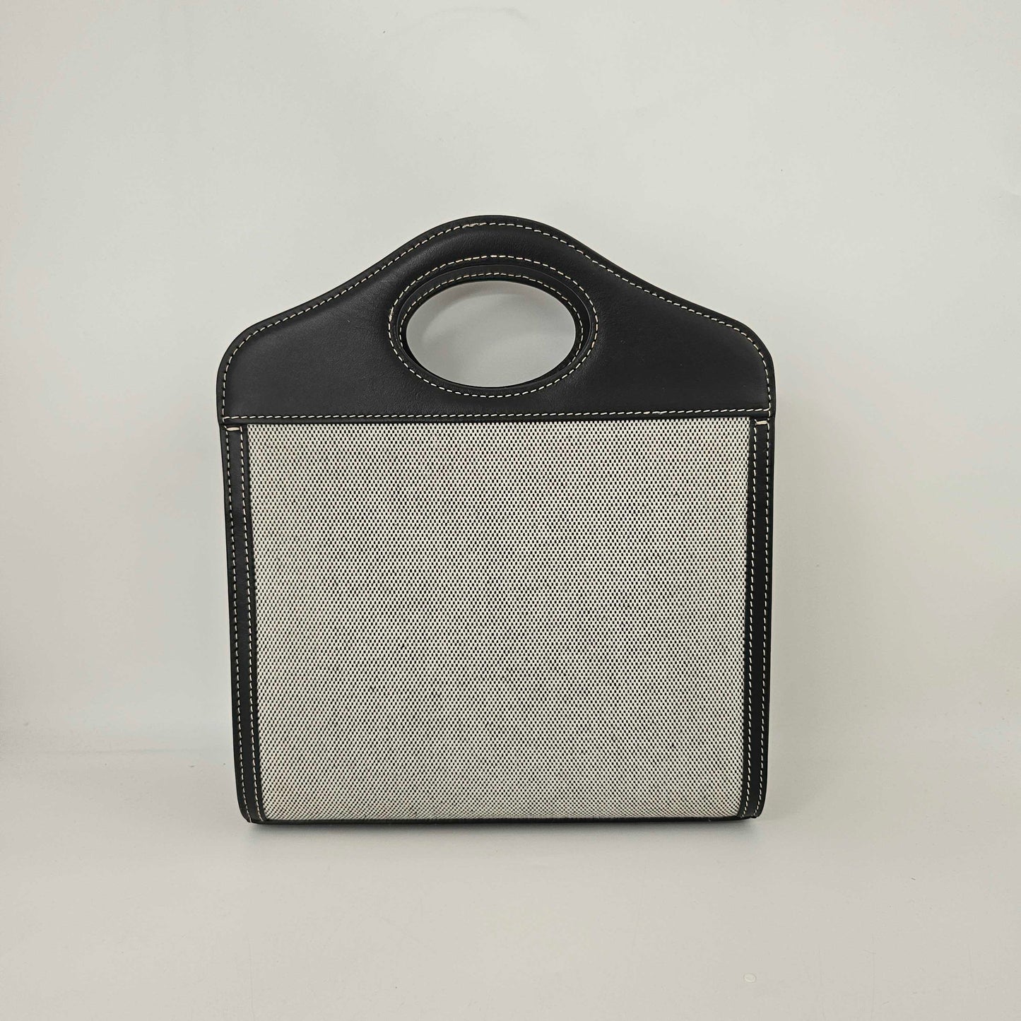 Mini Tri-Colour Canvas & Leather Pocket Bag in Grey [ReSale]