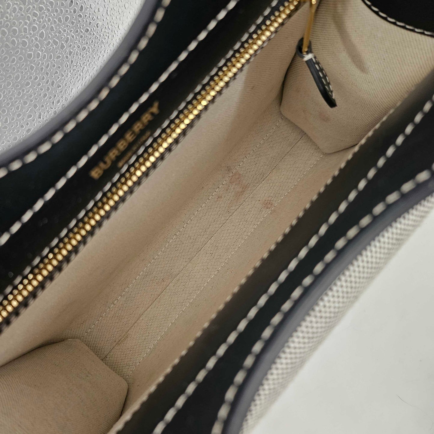 Mini Tri-Colour Canvas & Leather Pocket Bag in Grey [ReSale]
