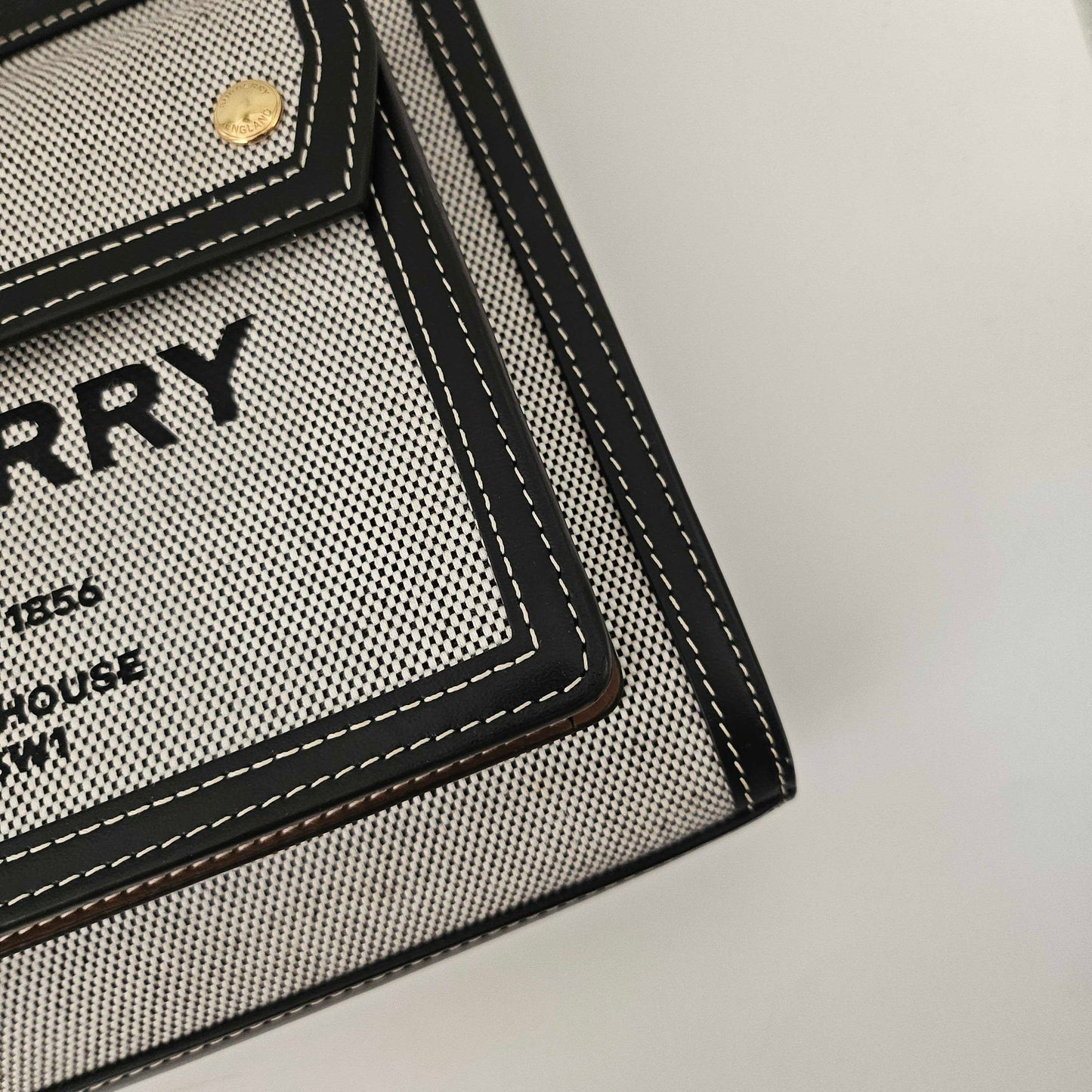 Mini Tri-Colour Canvas & Leather Pocket Bag in Grey [ReSale]