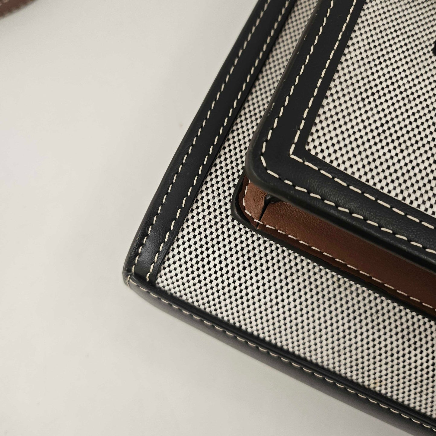 Mini Tri-Colour Canvas & Leather Pocket Bag in Grey [ReSale]