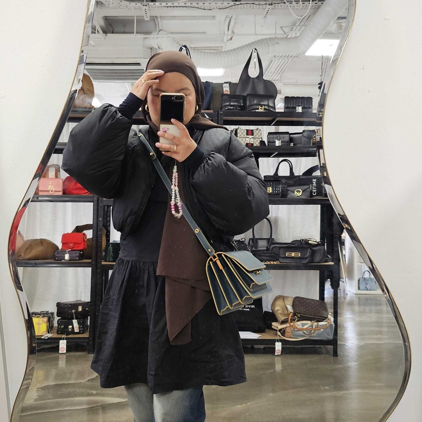 Trunk Shoulder Bag in Oil Blue [ReSale]