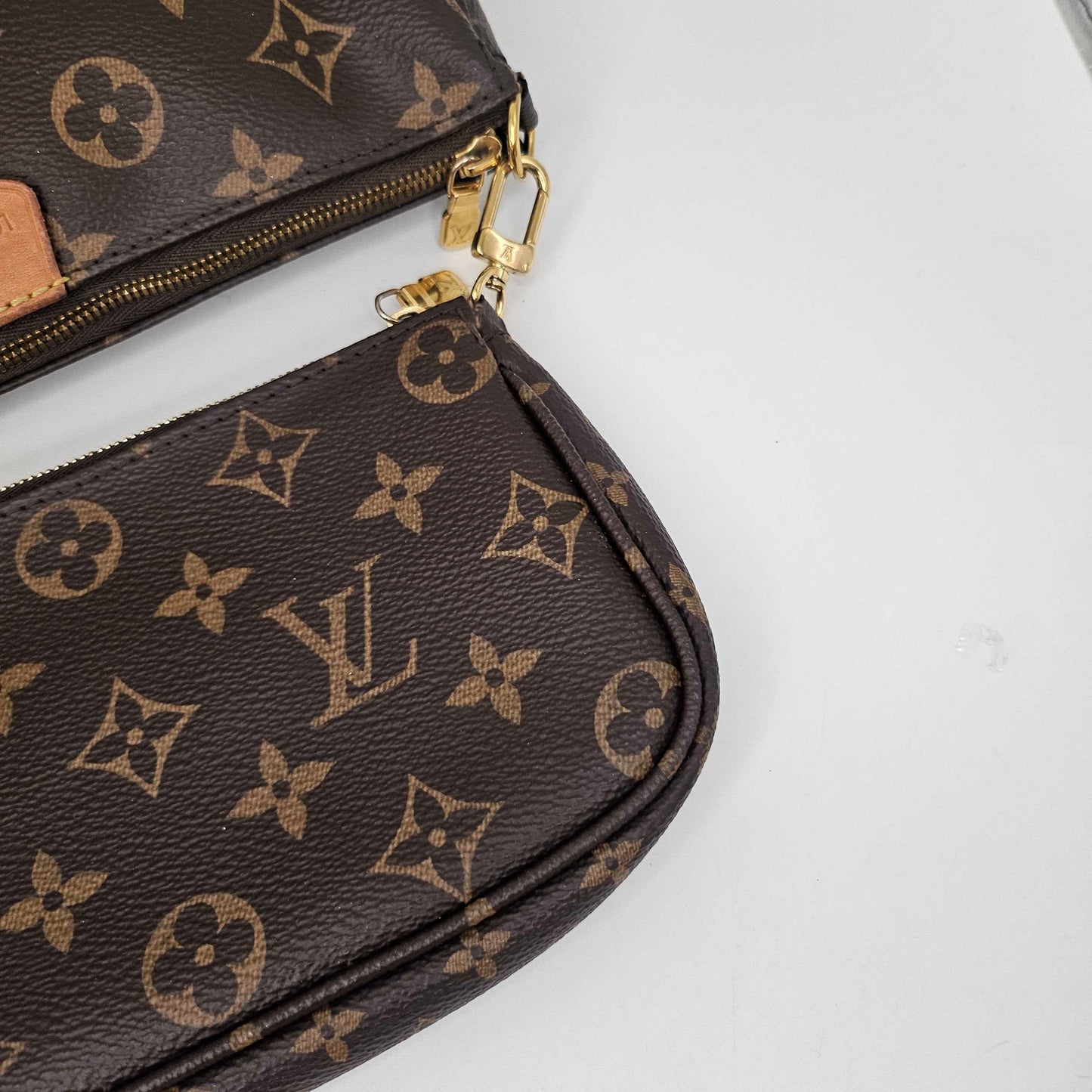 Multi Pochette Accessories Bag with Khaki Strap [ReSale]