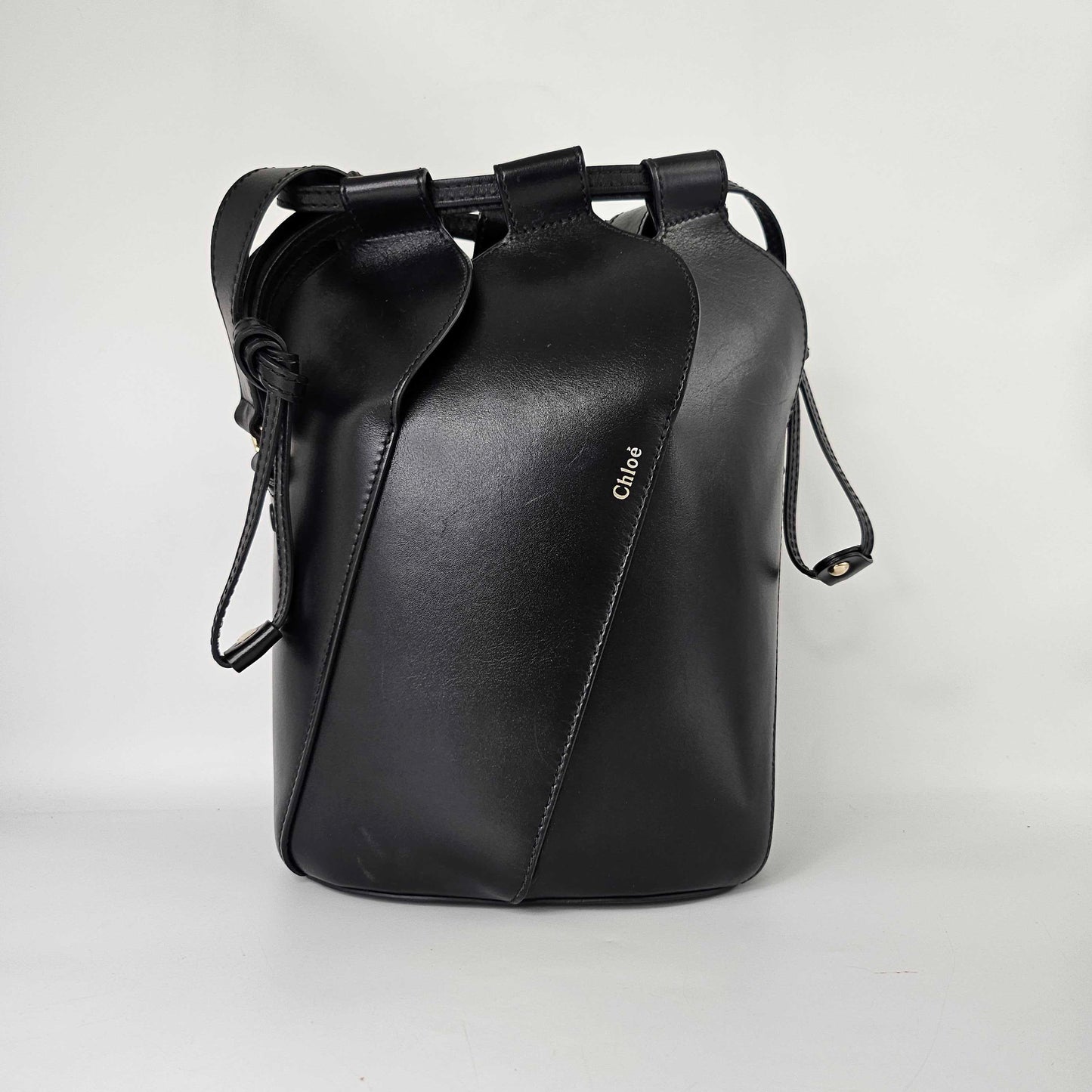 Small Tulip Leather Bucket Bag in Black [ReSale]