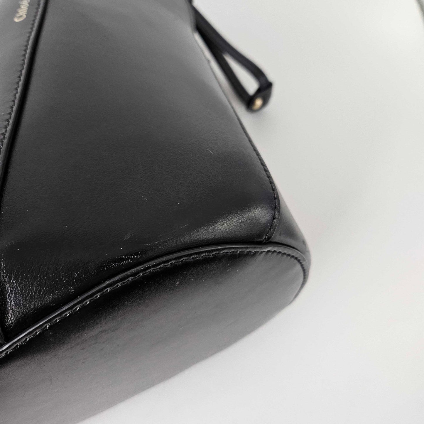 Small Tulip Leather Bucket Bag in Black [ReSale]