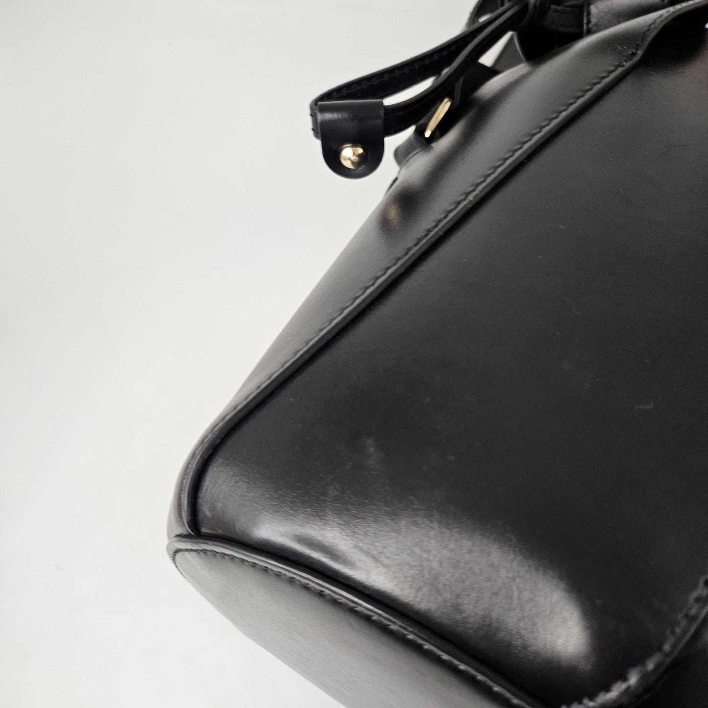 Small Tulip Leather Bucket Bag in Black [ReSale]