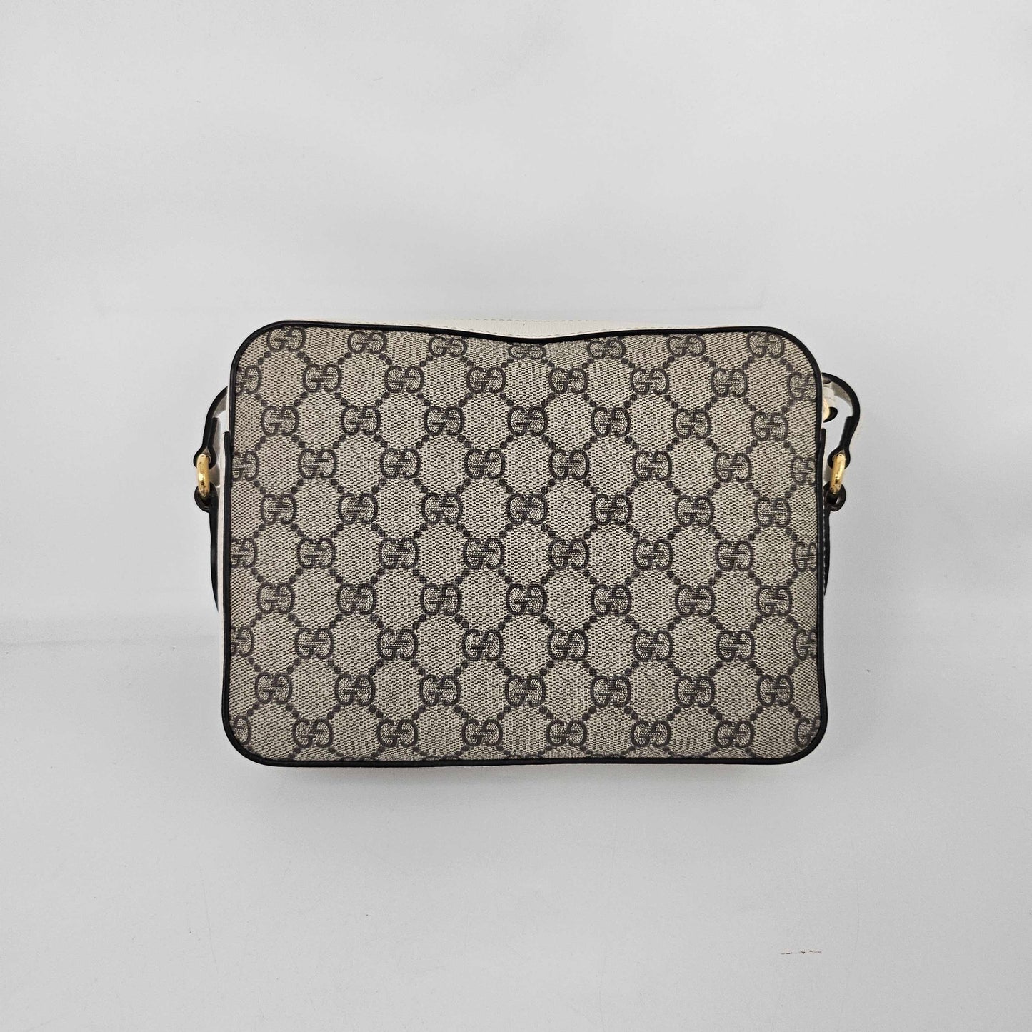 Horsebit 1955 GG Supreme Small Crossbody Bag with White Leather Trim [ReSale]