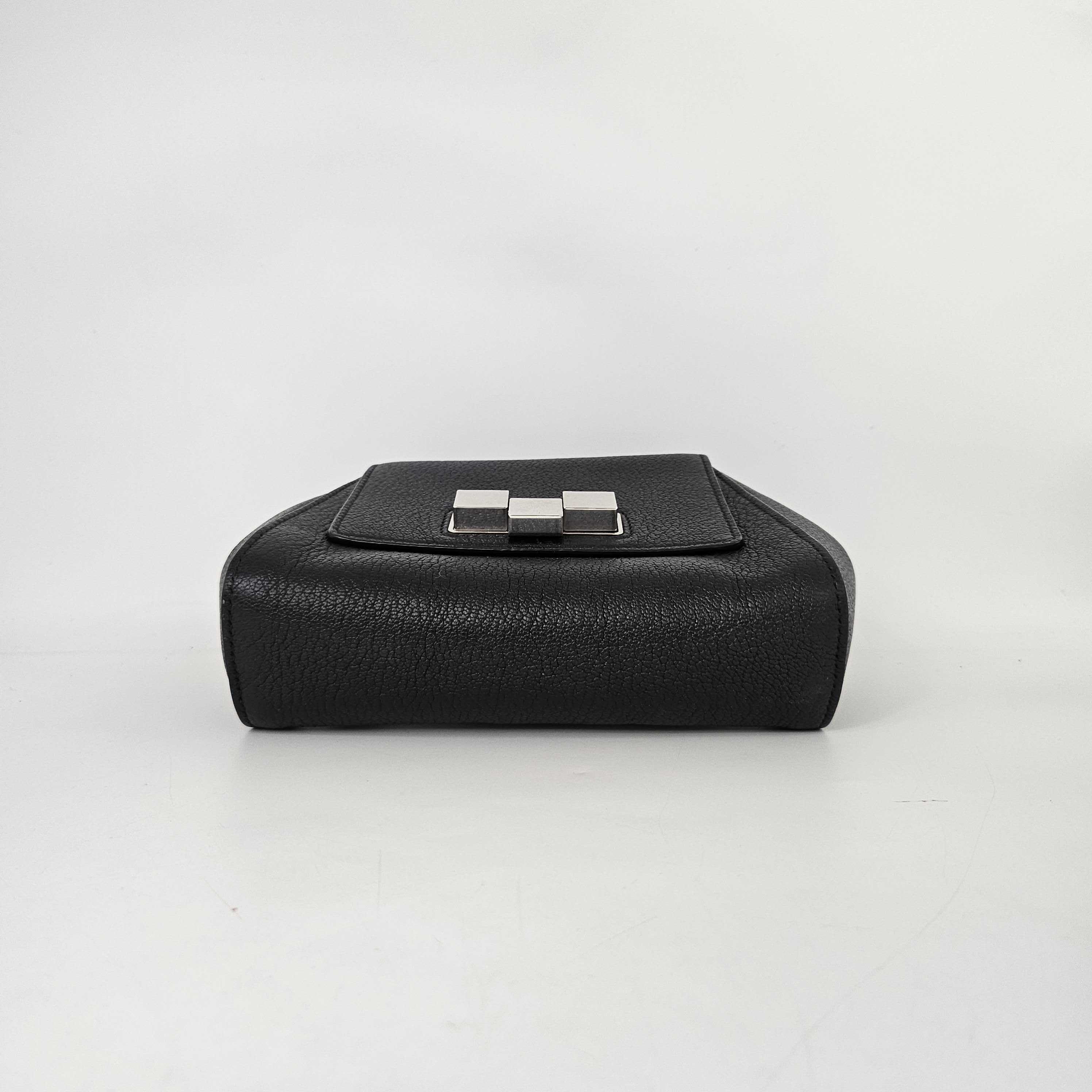 Geometric Leather Belt Bag in Black [ReSale]