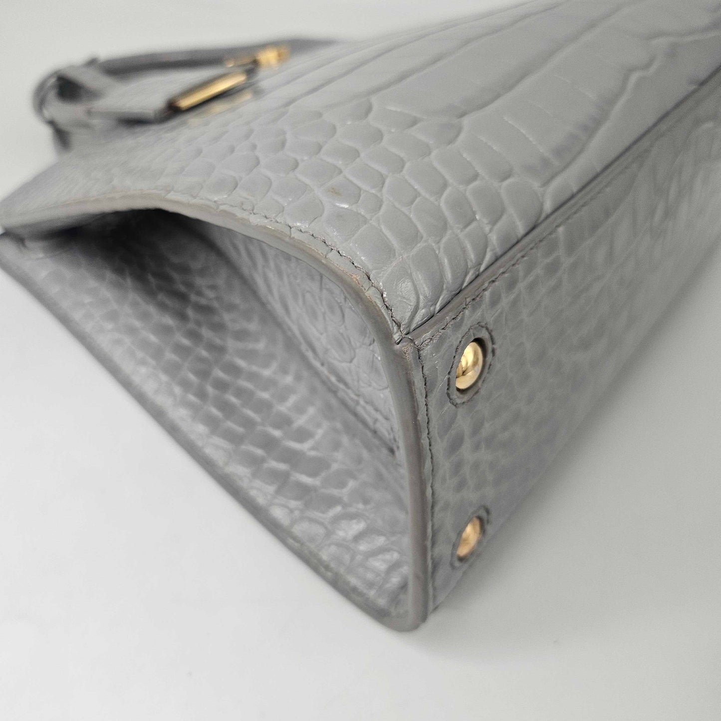 Mini Frances Bag in Cloud Grey Embossed Leather [ReSale]