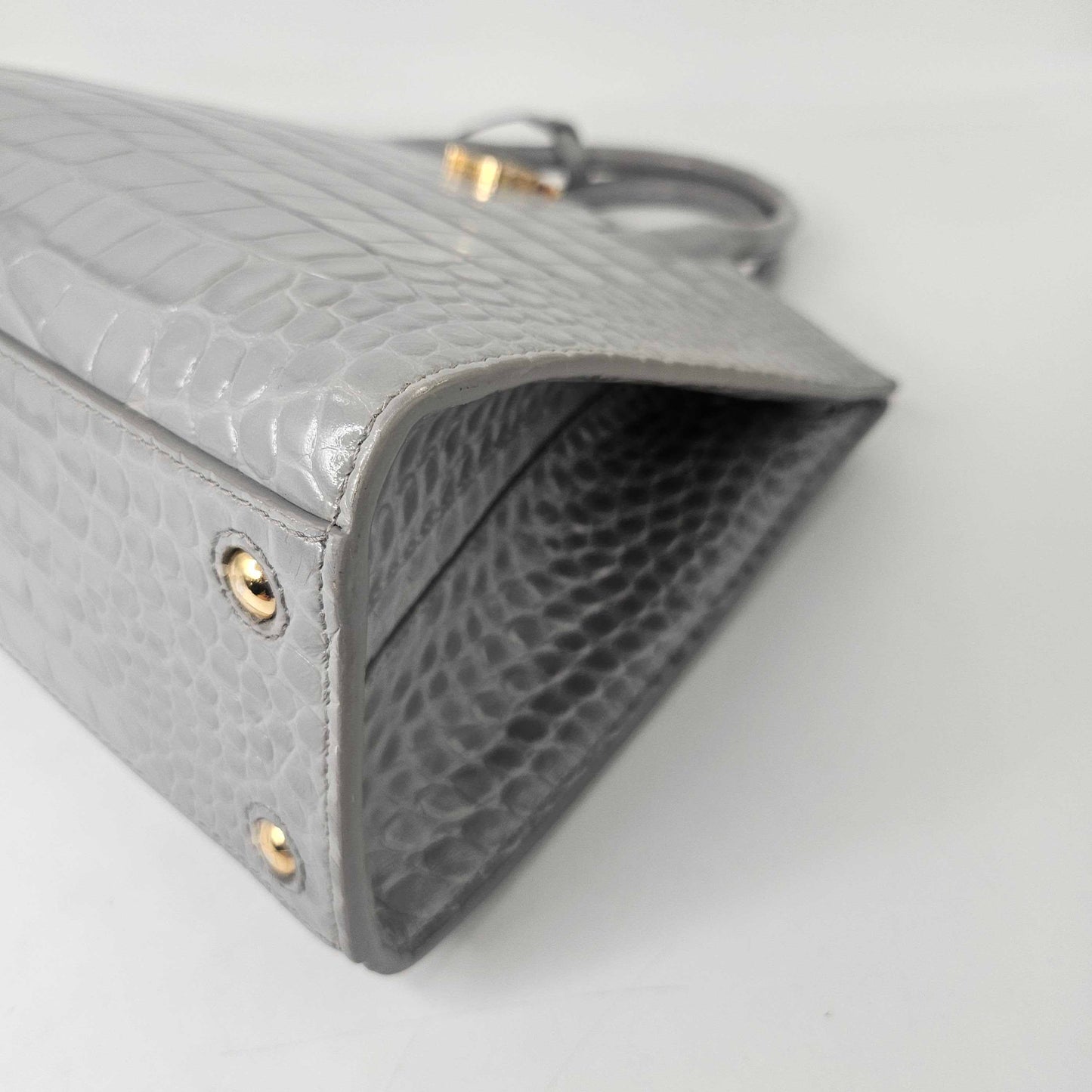 Mini Frances Bag in Cloud Grey Embossed Leather [ReSale]