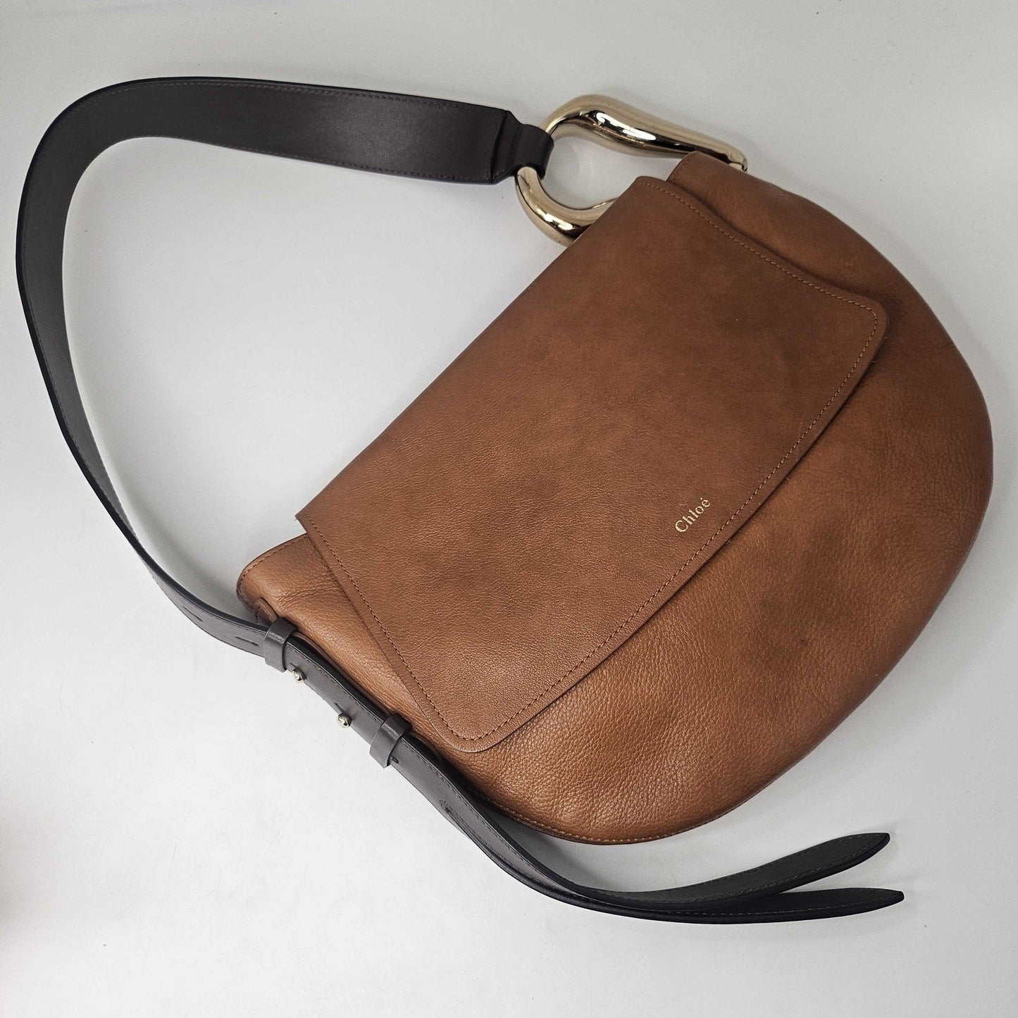 Kiss Hobo Shoulder Bag in Tan Leather [ReSale]