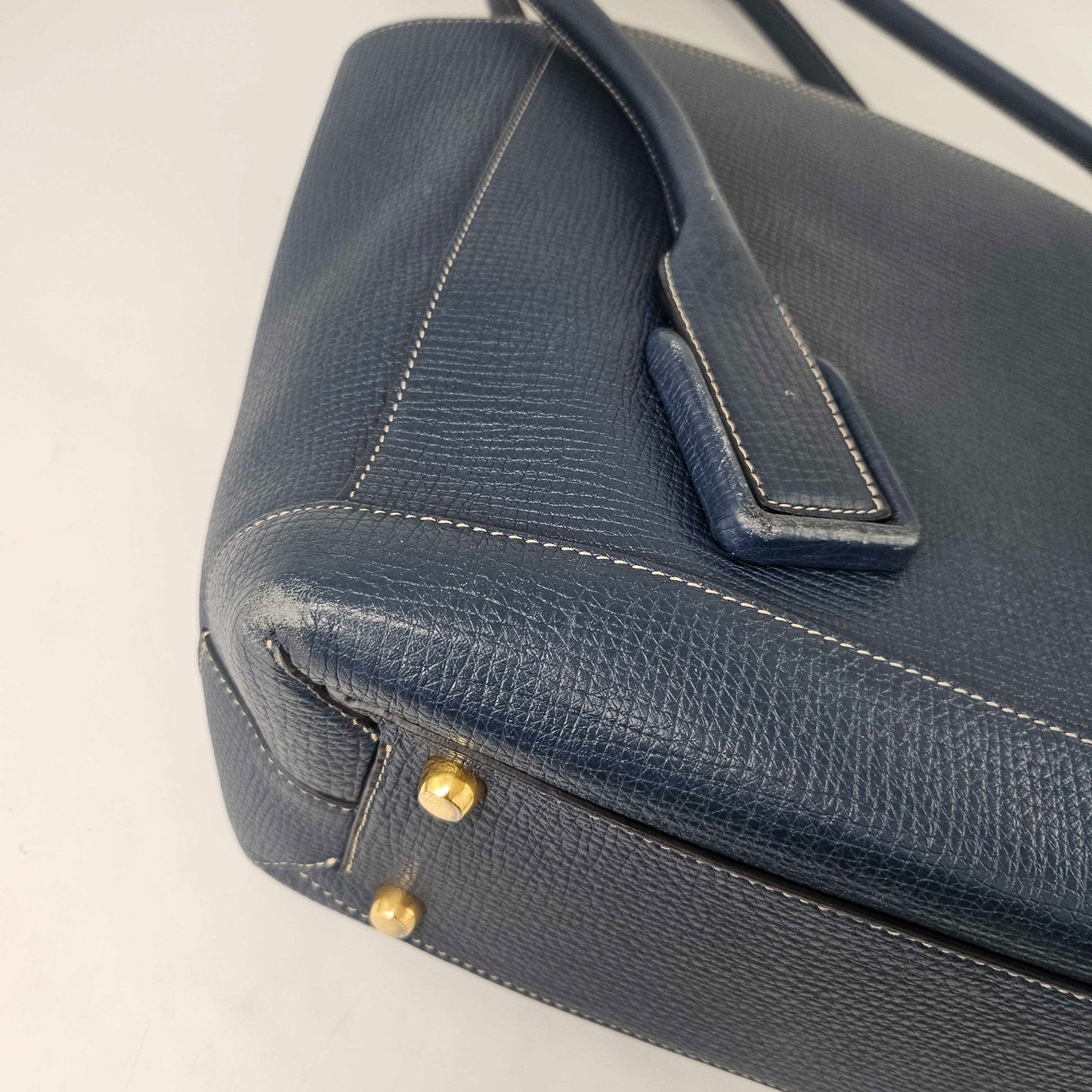 Arco Large Leather Tote Bag in Deep Blue [ReSale]