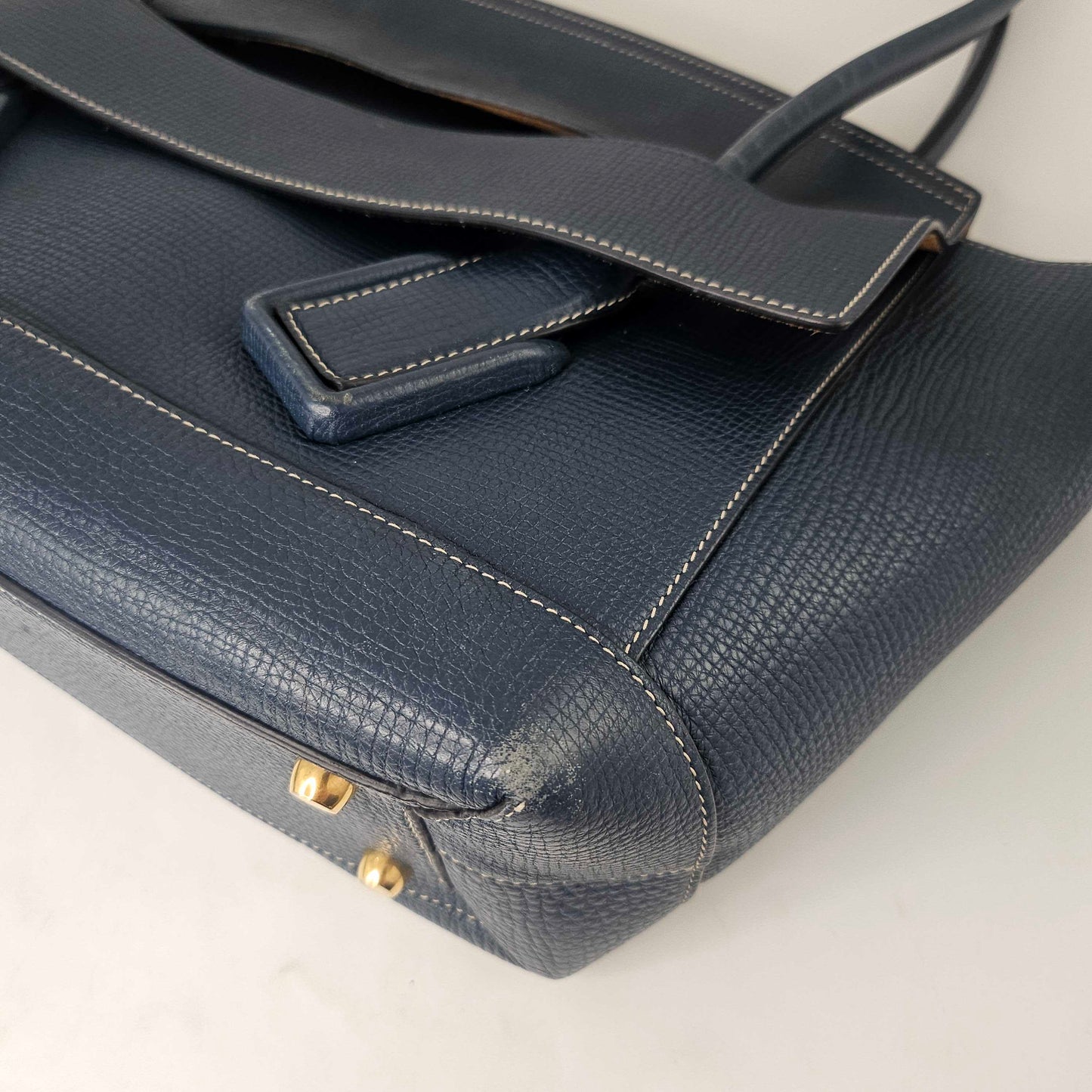 Arco Large Leather Tote Bag in Deep Blue [ReSale]