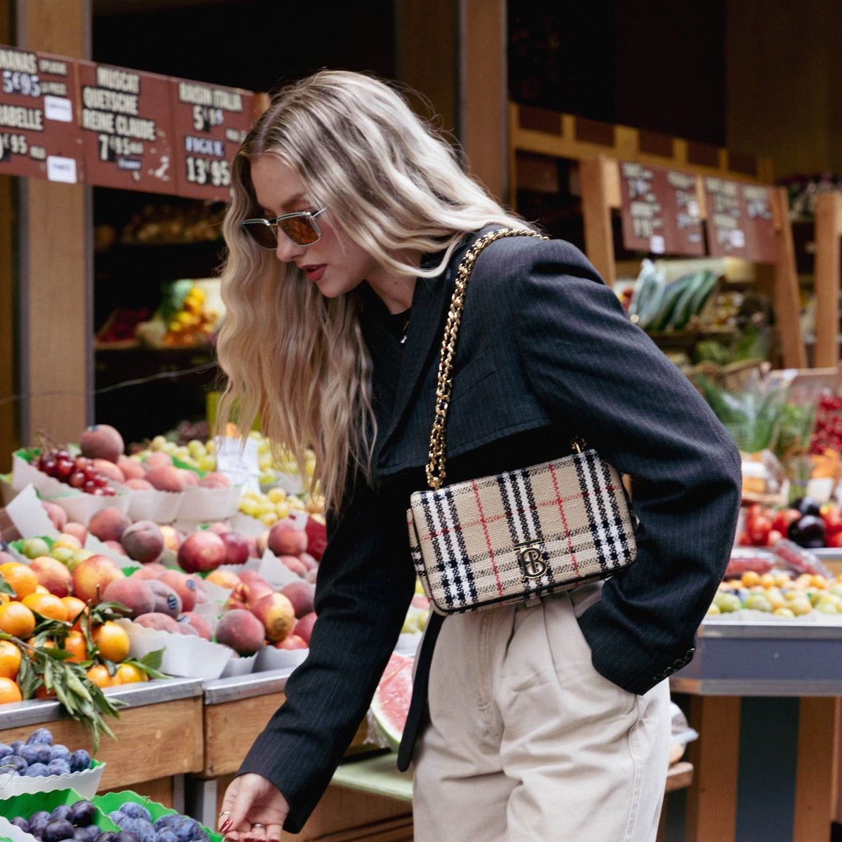 Vintage Check Bouclé Small Lola Bag