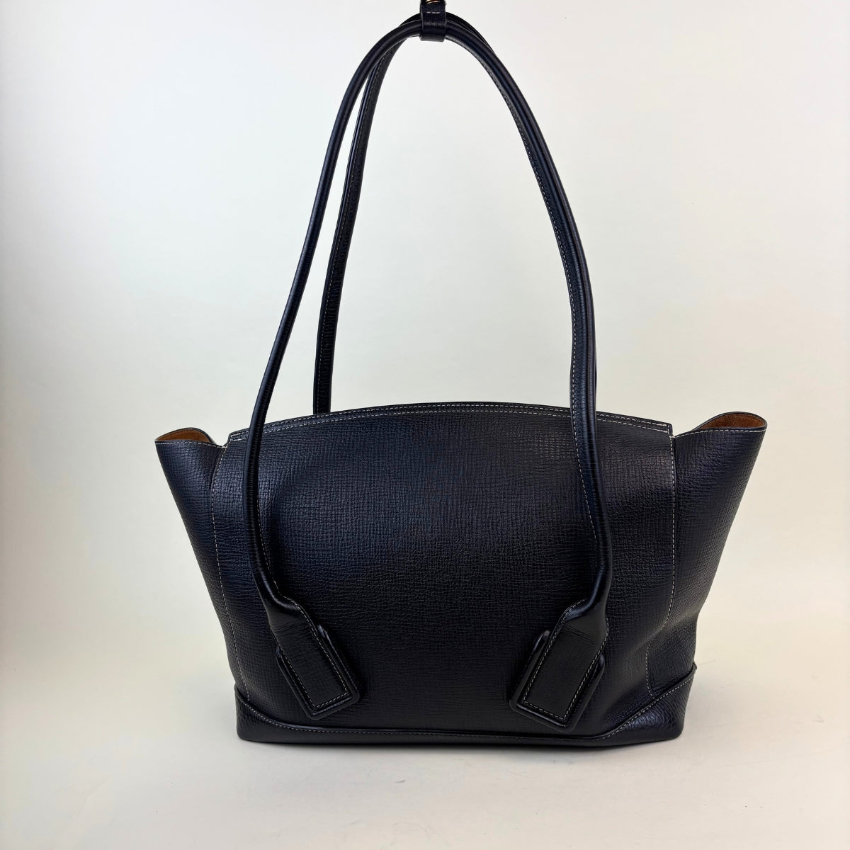 Arco Large Grained Leather Tote in Black with Gold Hardware [ReSale]