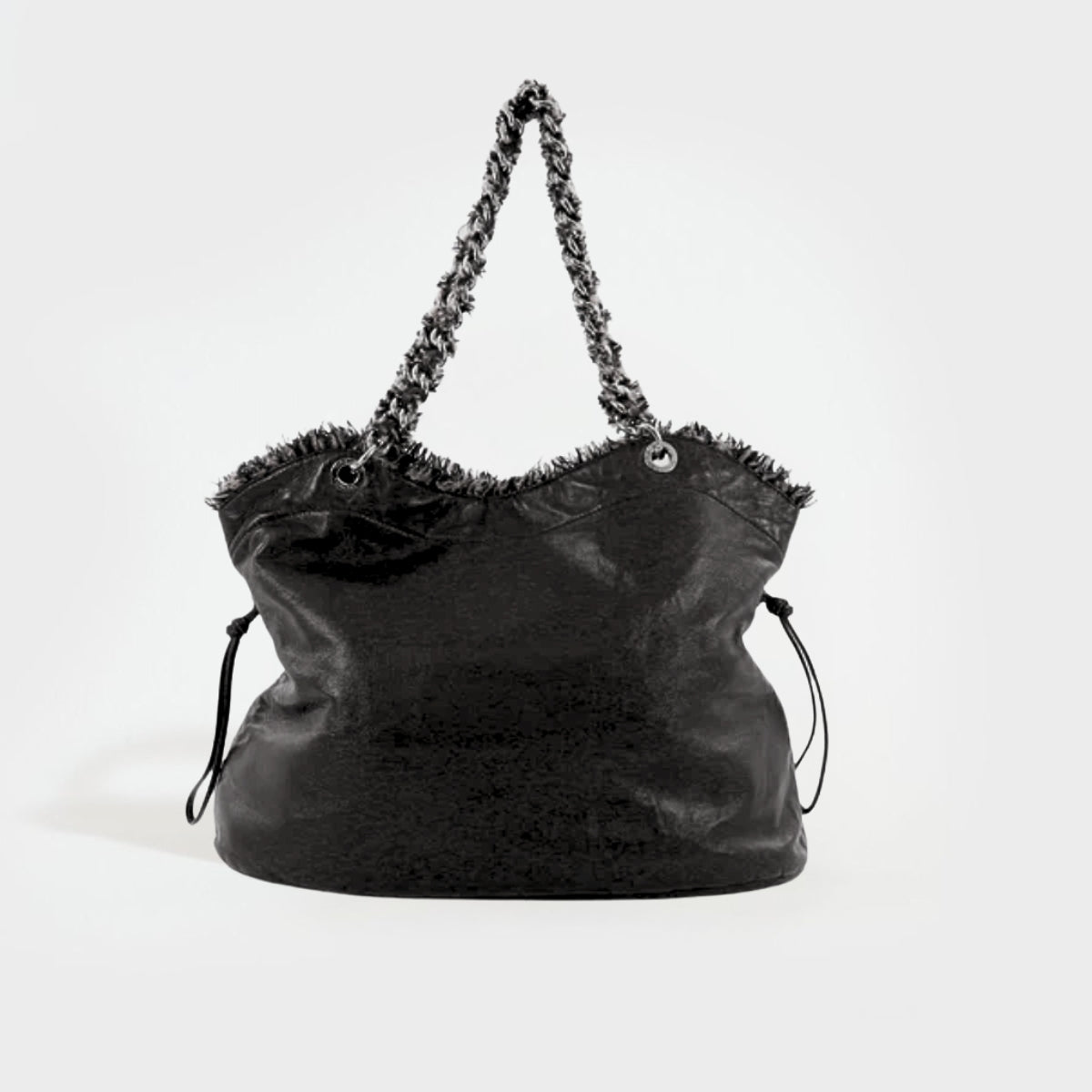 Tweedy Bon Bon Tote in Black Lambskin