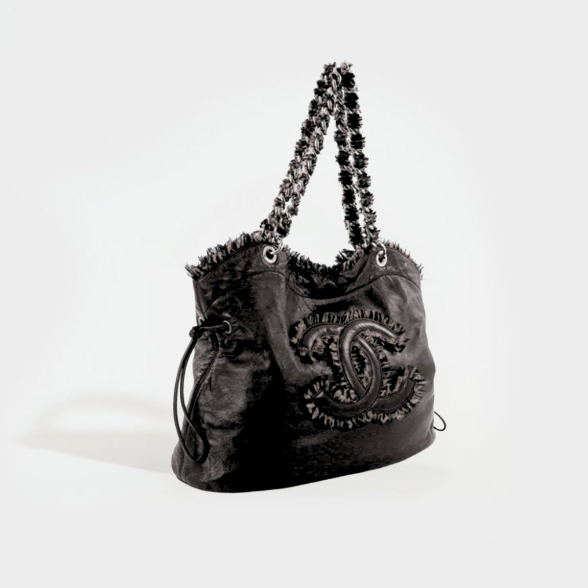 Tweedy Bon Bon Tote in Black Lambskin