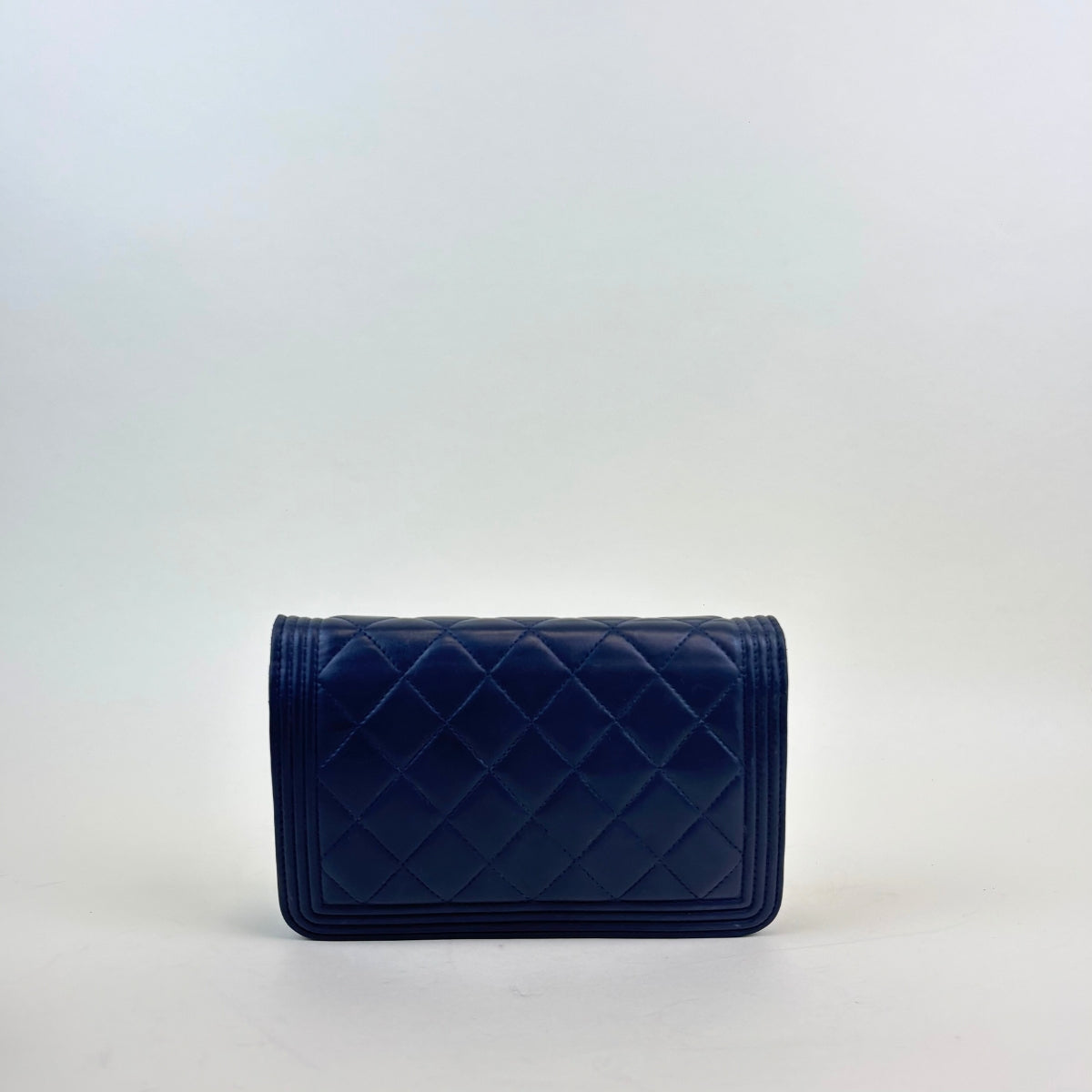 Boy Wallet On Chain in Navy Blue Lambskin Leather [ReSale]