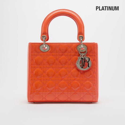 Medium Lady Dior in Coral Patent Leather 2012