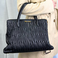 Quilted Nappa Matelassé Leather Tote in Black