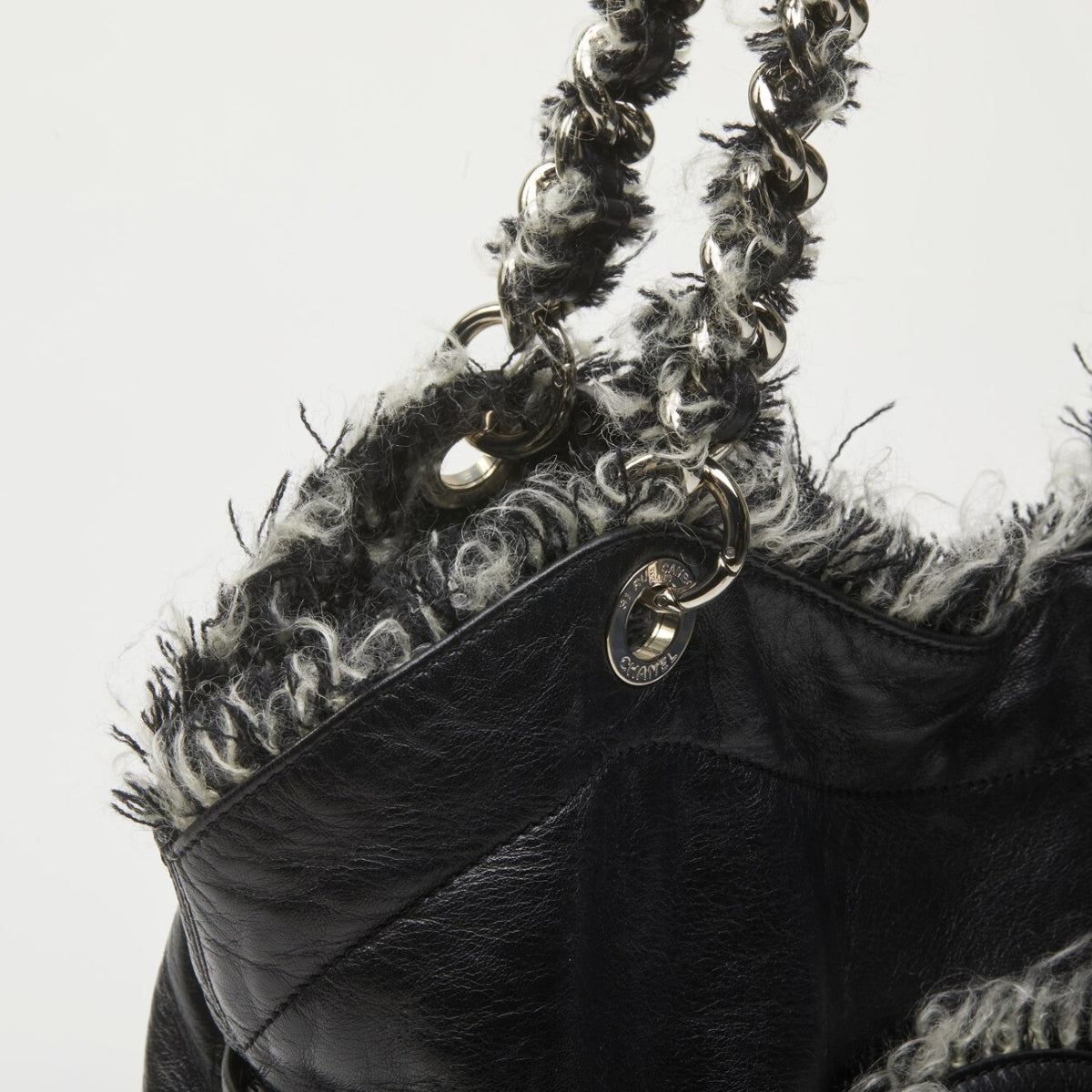 Tweedy Bon Bon Tote in Black Lambskin