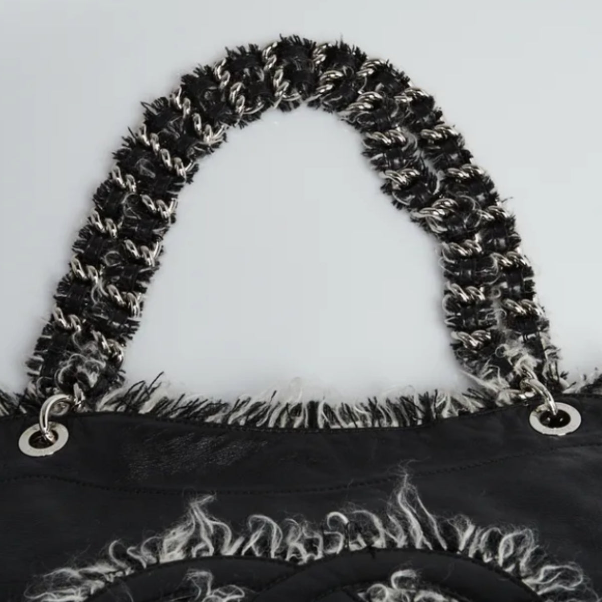 Tweedy Bon Bon Tote in Black Lambskin