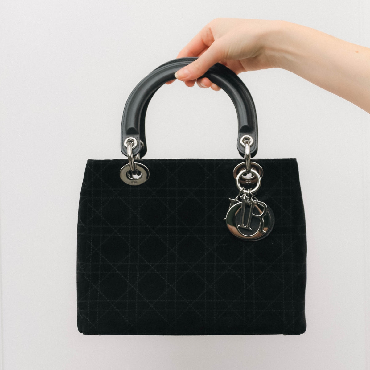 Medium Lady Dior in Black Suede 2003