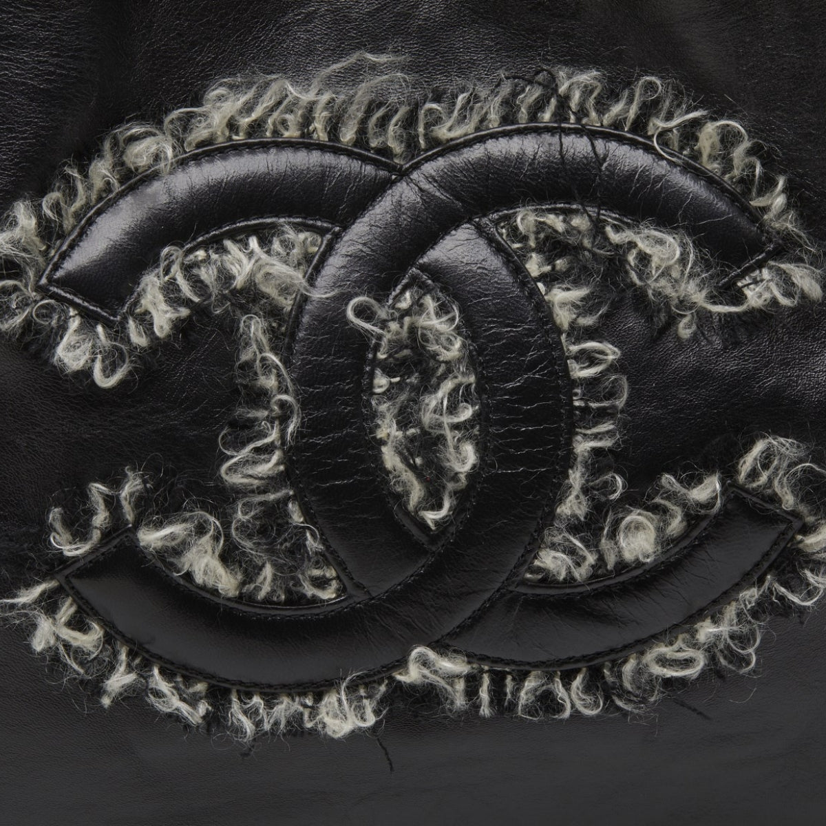 Tweedy Bon Bon Tote in Black Lambskin