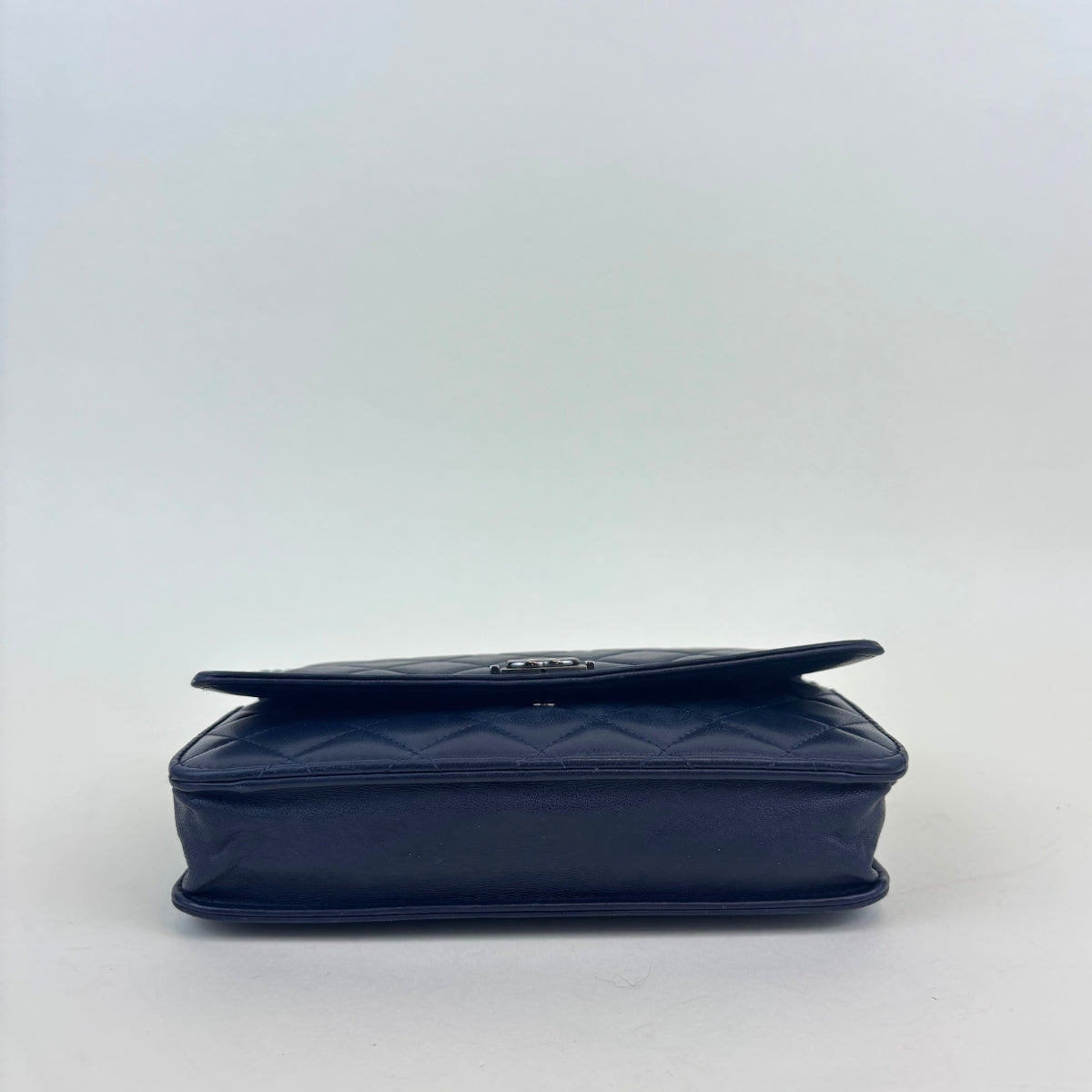 Boy Wallet On Chain in Navy Blue Lambskin Leather [ReSale]