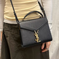 Mini Cassandra Grain De Poudre Embossed Leather Bag in Black [ReSale]