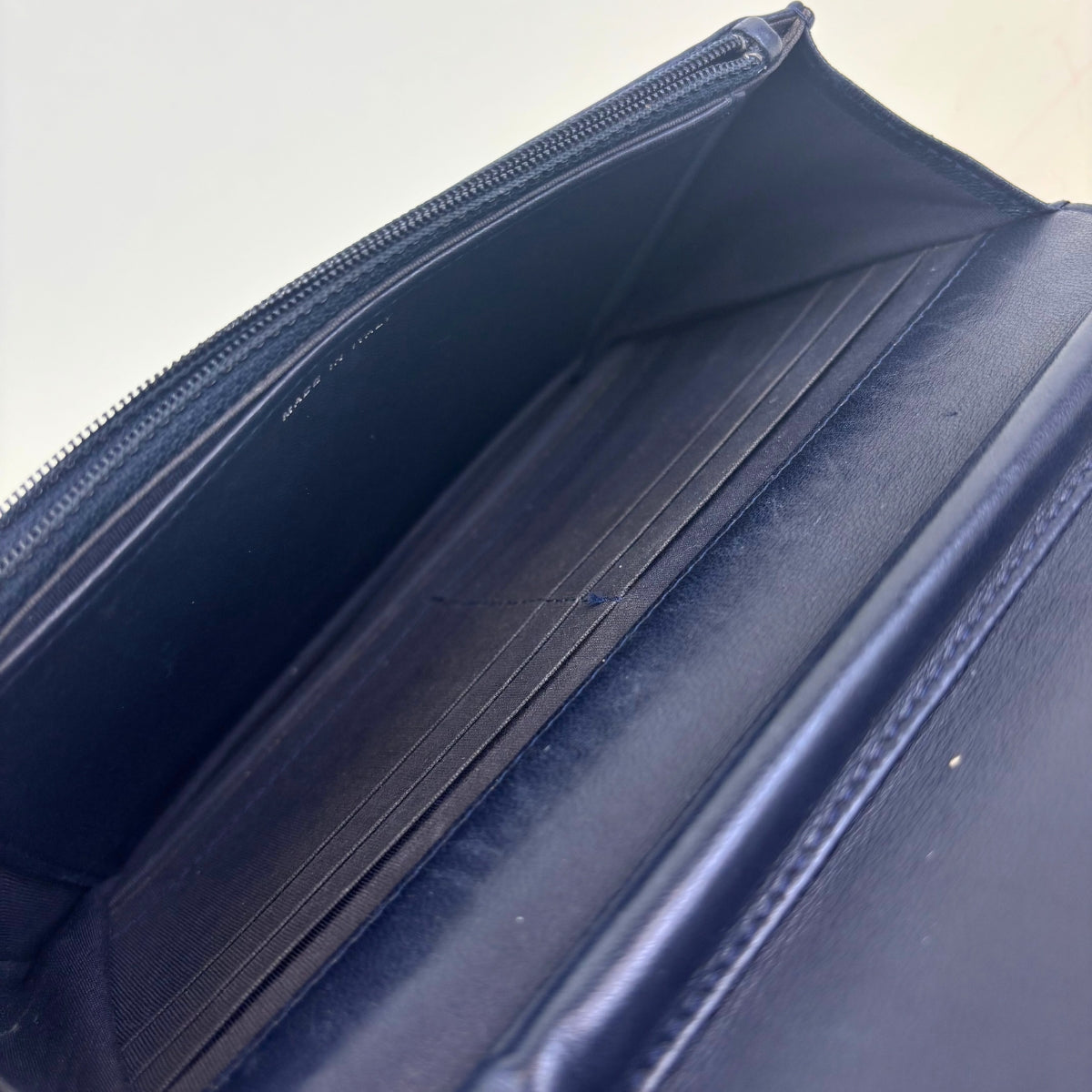 Boy Wallet On Chain in Navy Blue Lambskin Leather [ReSale]