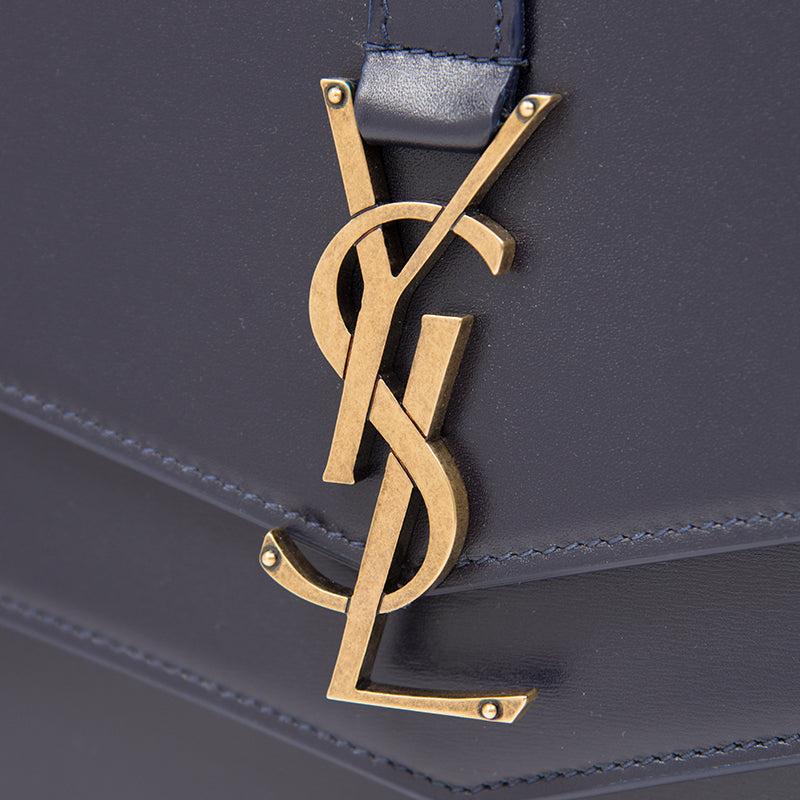 Medium Sulpice Shoulder Bag in Navy Leather